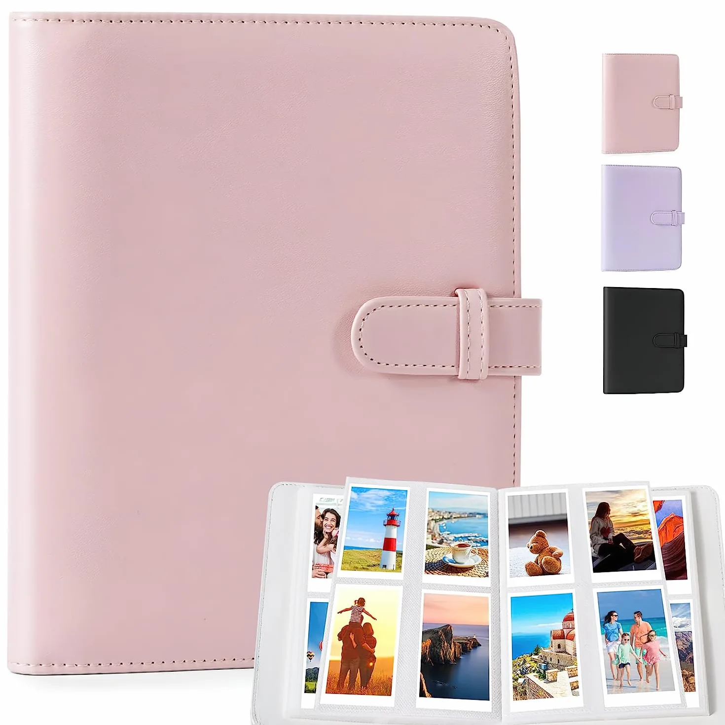 Album Photo 128 Mini Films pour Fujifilm Instax Mini LiPlay 11 90 70 50S 26 25 9 8+ 8 7S Appareil Photo Instantané (Rose)