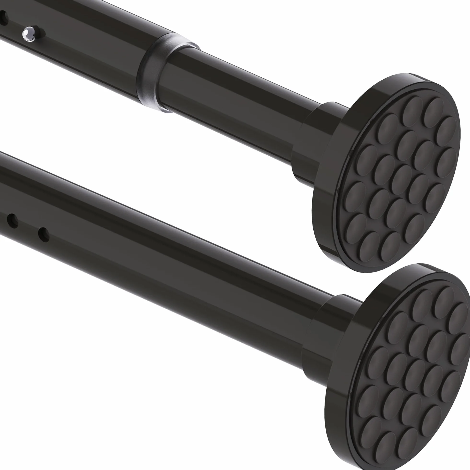 Barre de rideau sans perçage 400 cm de long - Barre de rideau de 4 m de longueur extra - Barre de douche sans perçage - Barre de vêtements extensible pour salle de bain, chambre à coucher - Noir (350