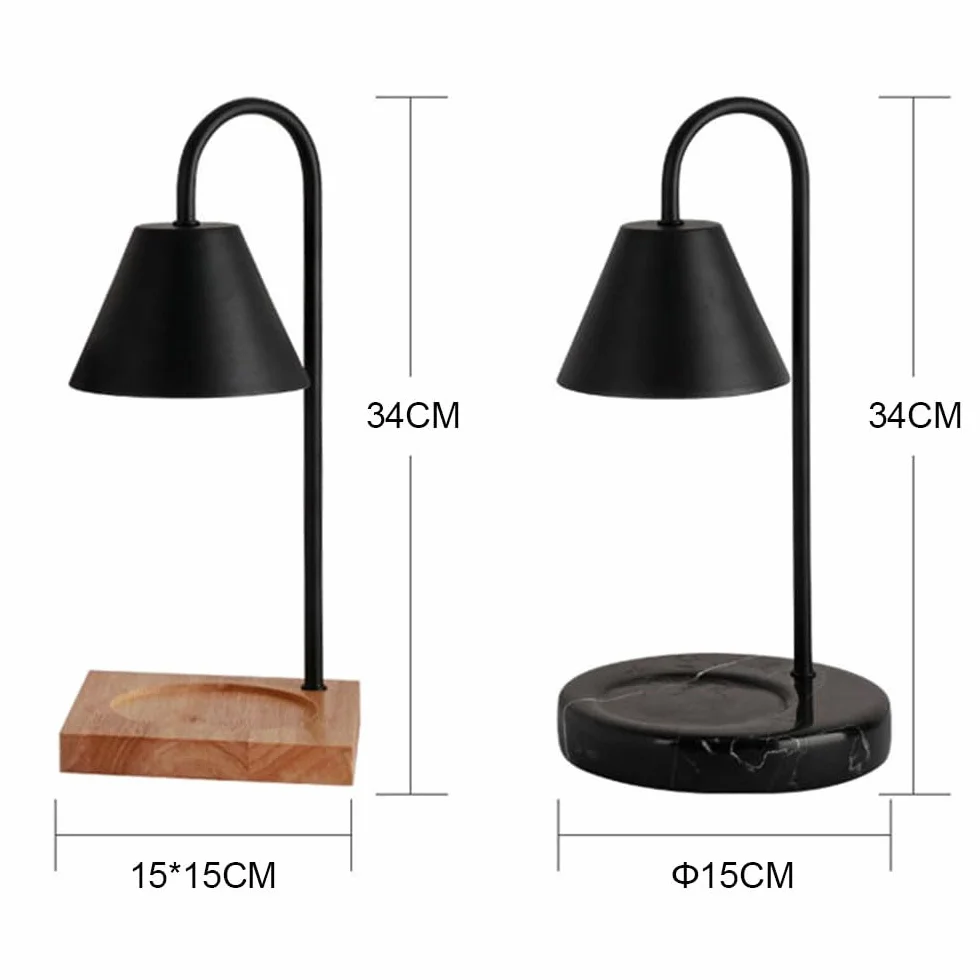 BININBOX Lampe Aromathétique Simple Fer Intensité Variable Lampe à Bougie Parfumée sans Flamme (Blanc, Bois)