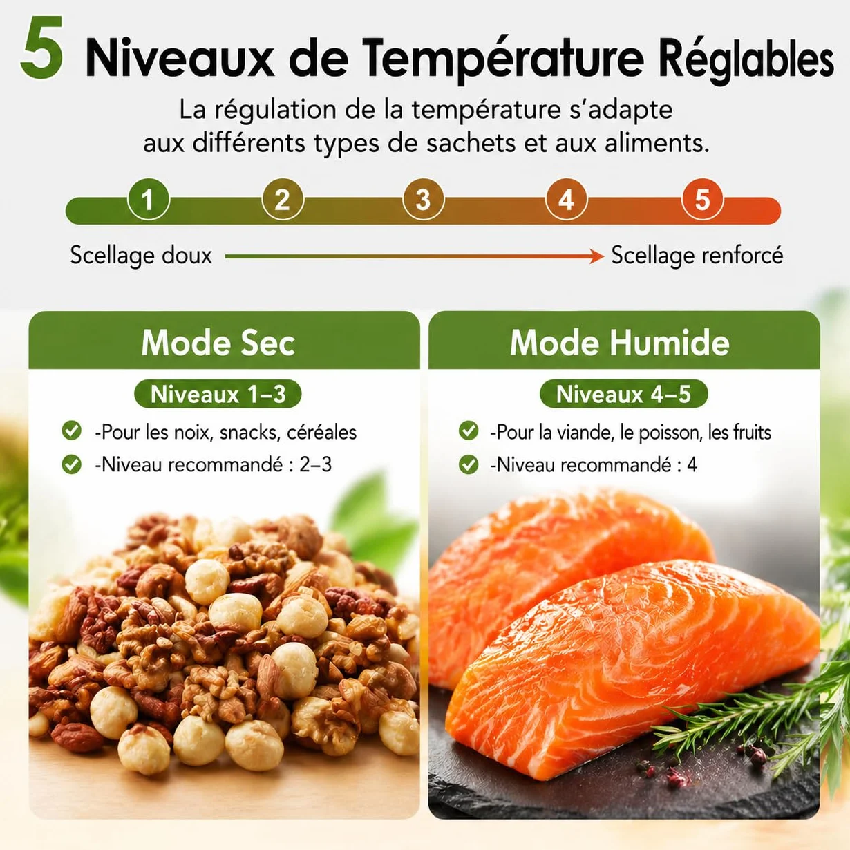 Machine Sous Vide Alimentaire Professionnelle – Kitchen in the Box Appareils de Mise Sous Vide avec 5 Modes, Scellage Rapide, Kit Complet pour la Conservation Hermétique et Longue Durée des Aliments