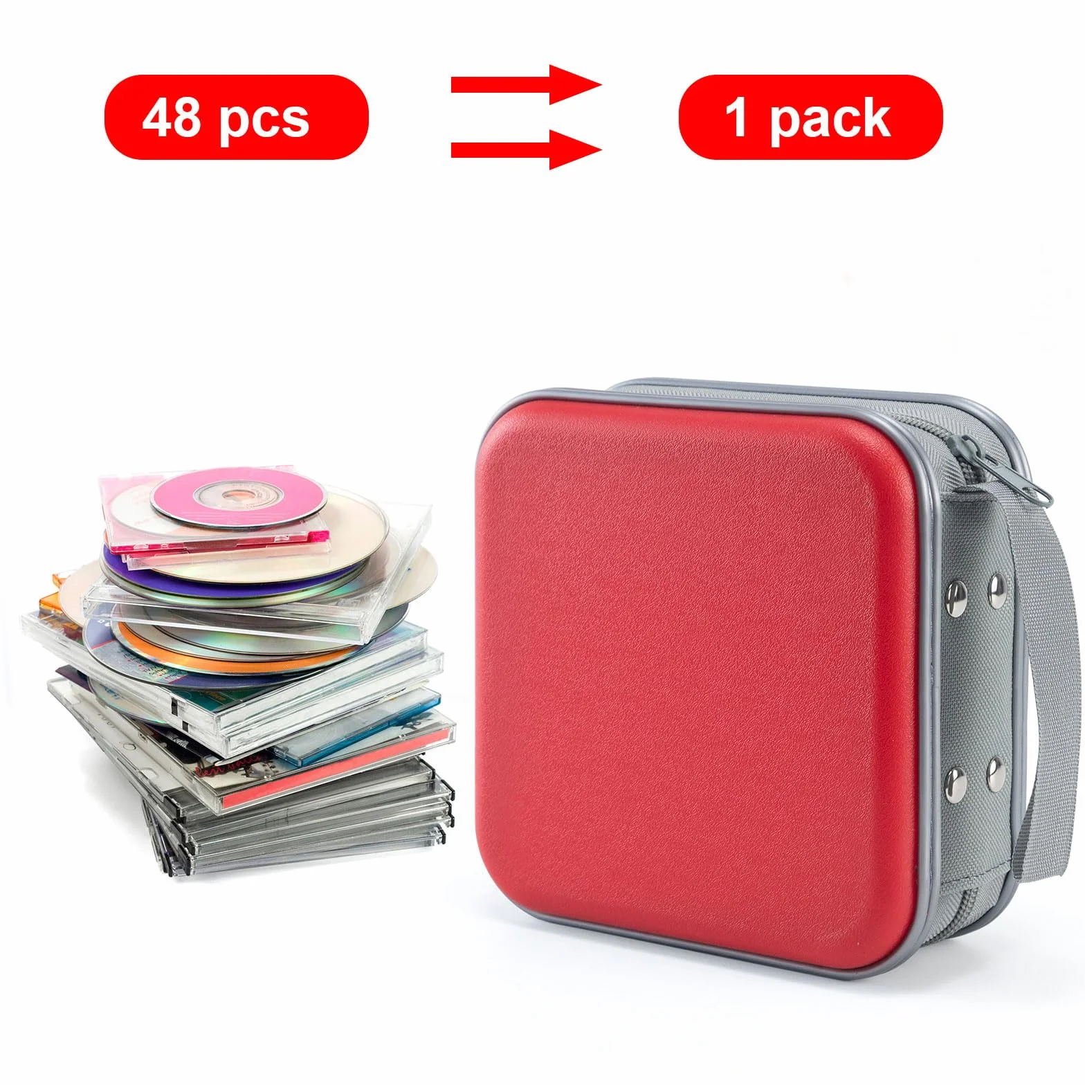 LIOVODE étui DVD, Porte-CD 48, étui de Rangement multimédia