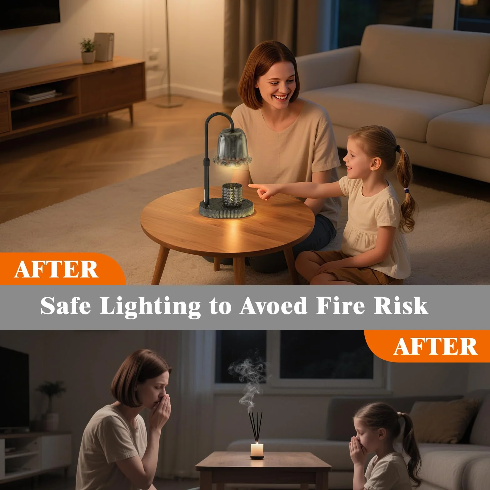 Lampe chauffe-bougie avec hauteur réglable – Chauffe-cire sans flamme à 4 niveaux à intensité variable, fonction minuterie et design élégant en plusieurs couleurs (Noir 1)