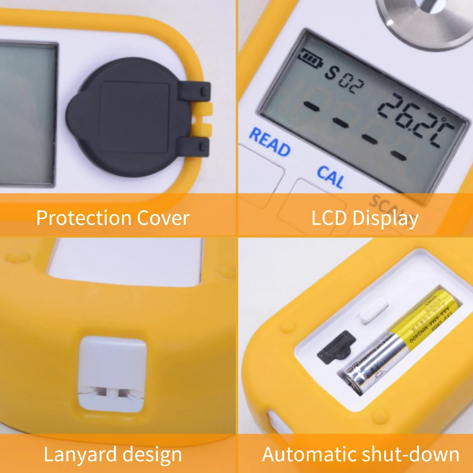 Réfractomètre numérique au Miel, réfractomètre au Miel de Poche Portable de Haute précision, économie d'énergie pour la teneur en Sucre des Outils d'abeille, Baume, Eau