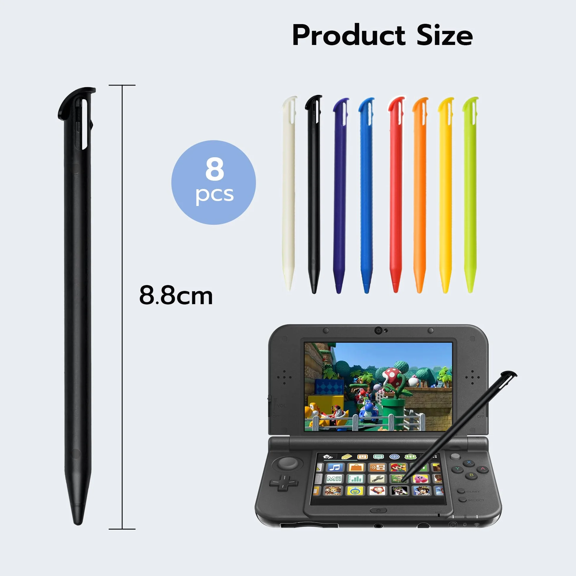 Mcbazel 8 sztuk rysika, rysik do ekranu dotykowego, rysik Stylus Pen do New Nintendo 3DS XL