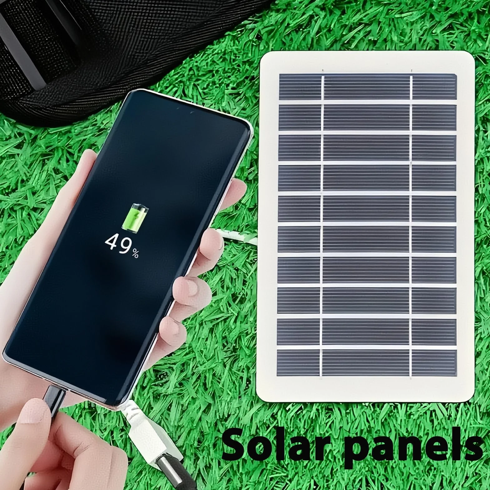 Przenośny panel słoneczny 2 W, 5 V z USB, wodoodporny i trwały, ramka z płyty epoksydowej do smartfonów, powerbanku, kempingu, wędrówek