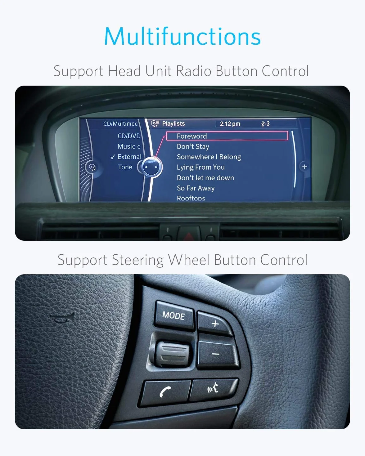 Adapter Airdual Bluetooth do BMW Mini Cooper Porsche USB + AUX iPod iPhone interfejs muzyczny