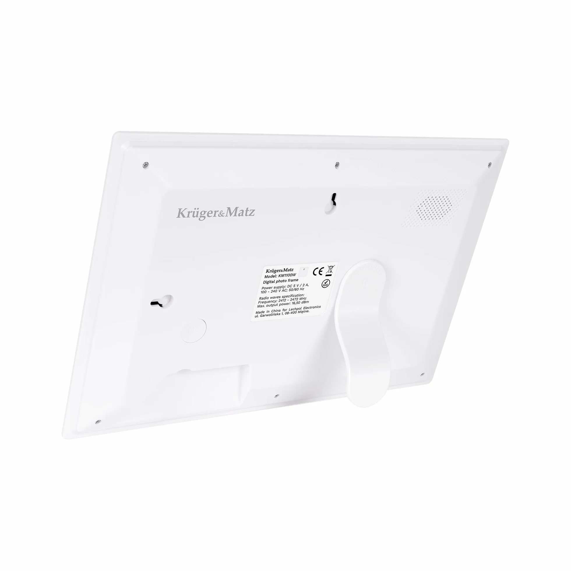 Krüger&Matz Cyfrowa Ramka na Zdjęcia FRAMEO 1280 x 800 px 10,1" Wi-Fi MicroSD Odtwarzanie Klipów Wideo Timer Pogoda Biała Ramka KM1100W