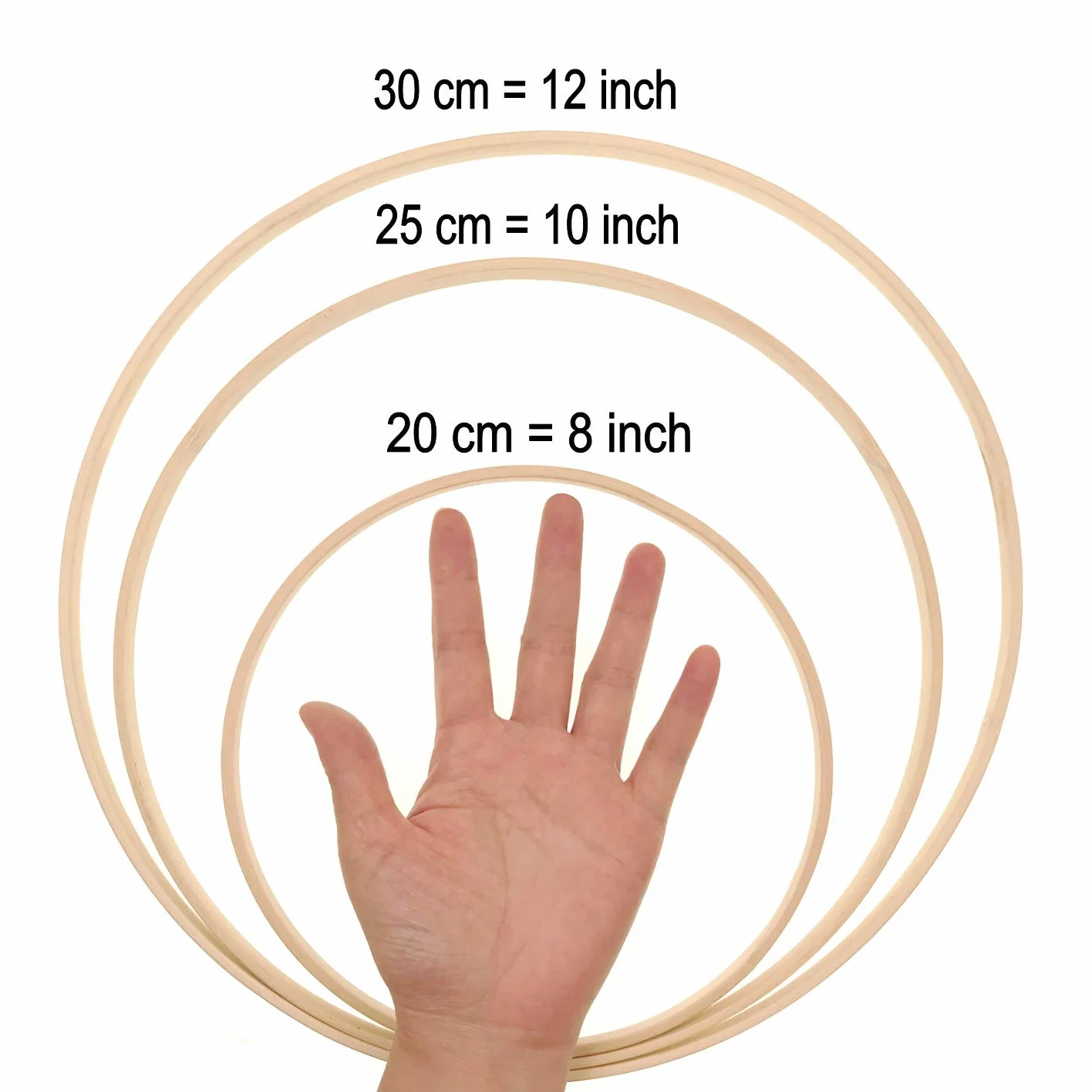 Cerceaux en Bambou 30 cm pour Macramé, Couronne Florale et Attrape-Rêves