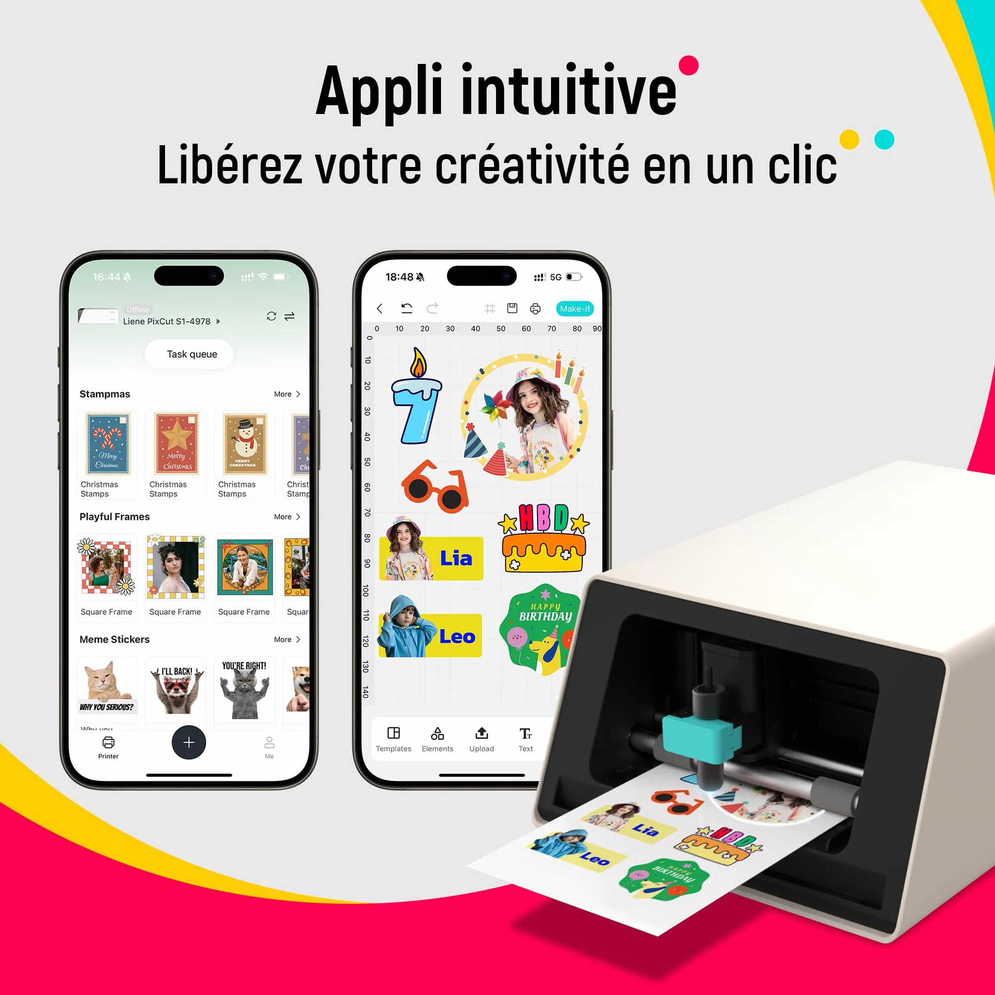 Liene PixCut S1 Imprimante Photo Découpe Tout-en-Un 300 PPP Sublimation Thermique