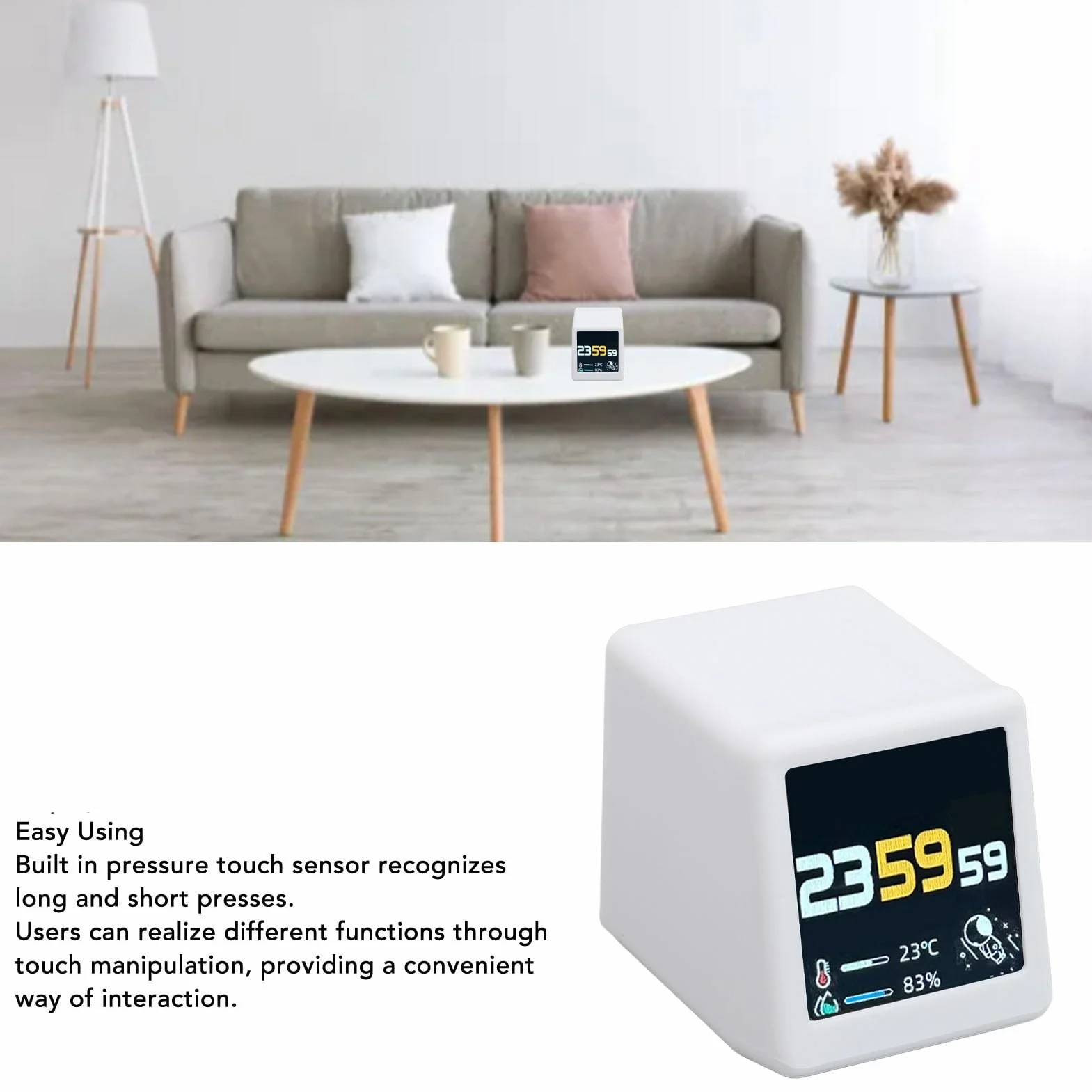 SENECESLI Bitcoin Stock Ticker Monitor Afficher Le Temps Météo Horloge Numérique de Bureau WiFi
