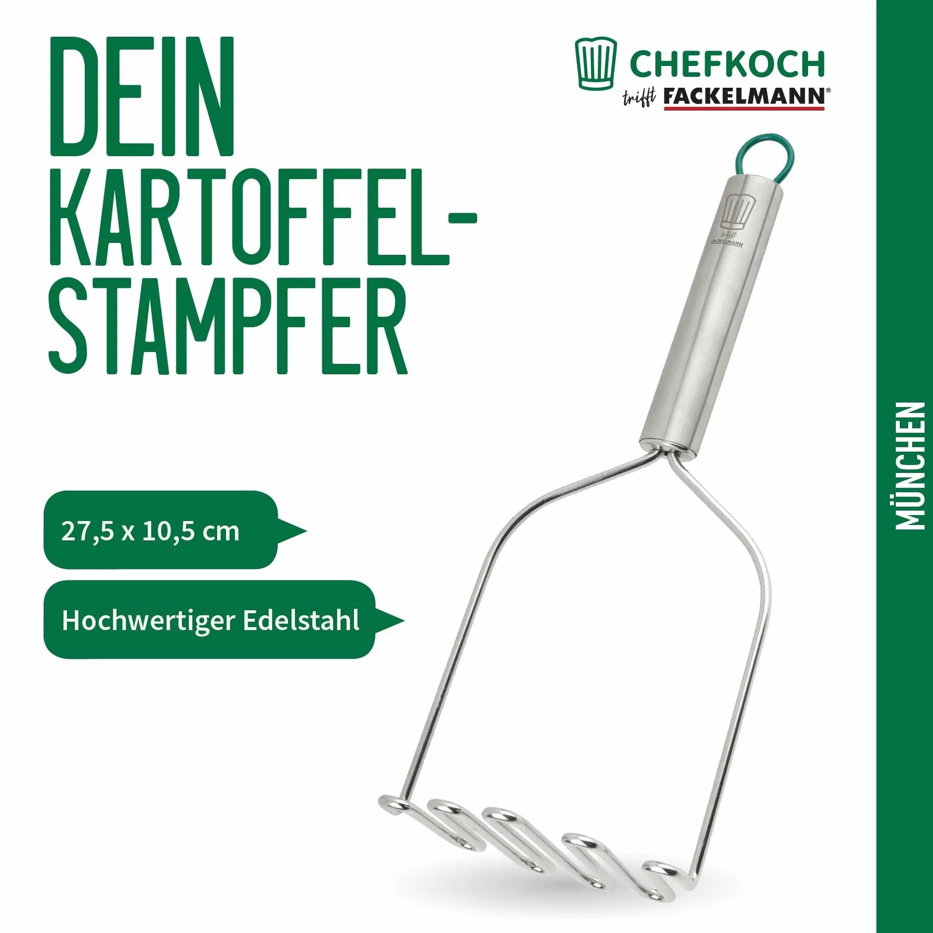 Fackelmann Presse-purée acier inoxydable 230°C résistant chaleur lave-vaisselle