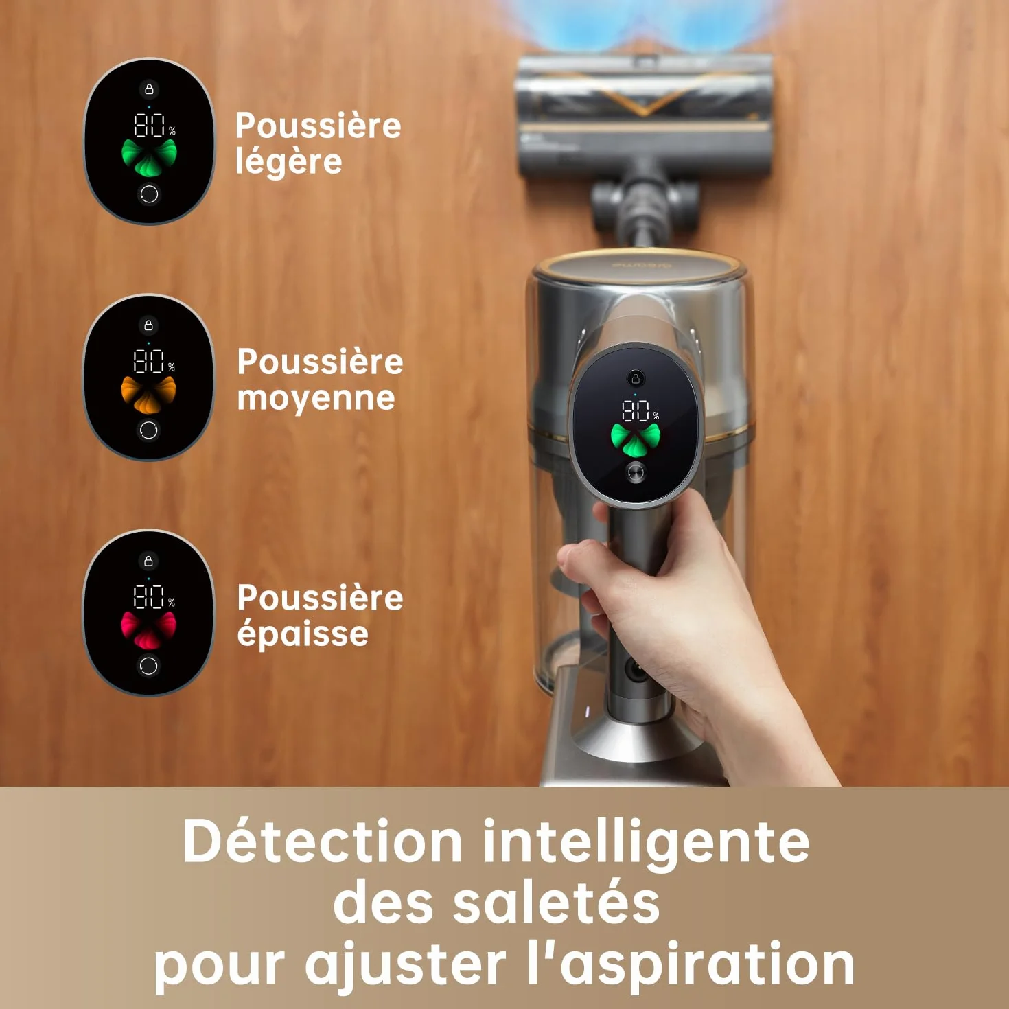 Dreame R20 Aspirateur Balai sans Fil, 22000Pa 190AW, Autonomie 90min, Détection de saleté, Anti-emmêlement