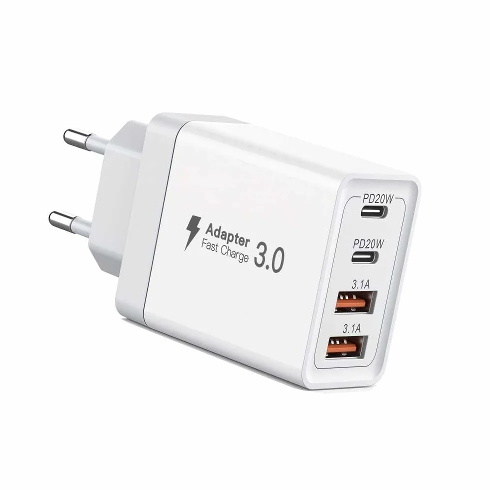 4 USB C Szybka Ładowarka 40W PD & USB A Type C Szybkie Ładowanie Ściany Ładowarka Wtyczka Uniwersalny Mobilny Zasilacz do iPhone Samsung Huawei Xiaomi HTC Motorola Honor iPad itp