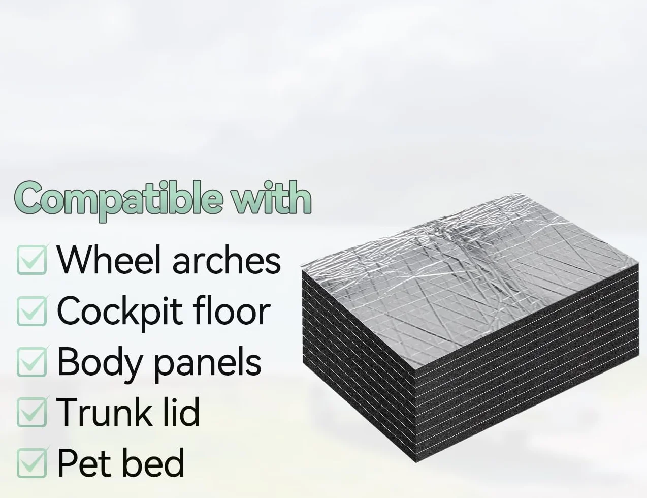 Zestaw 10 mat aluminiowo-butylowych wygłuszających, samoprzylepne maty izolacyjne, panele aluminiowo-butylowe na maskę samochodu, do wygłuszania