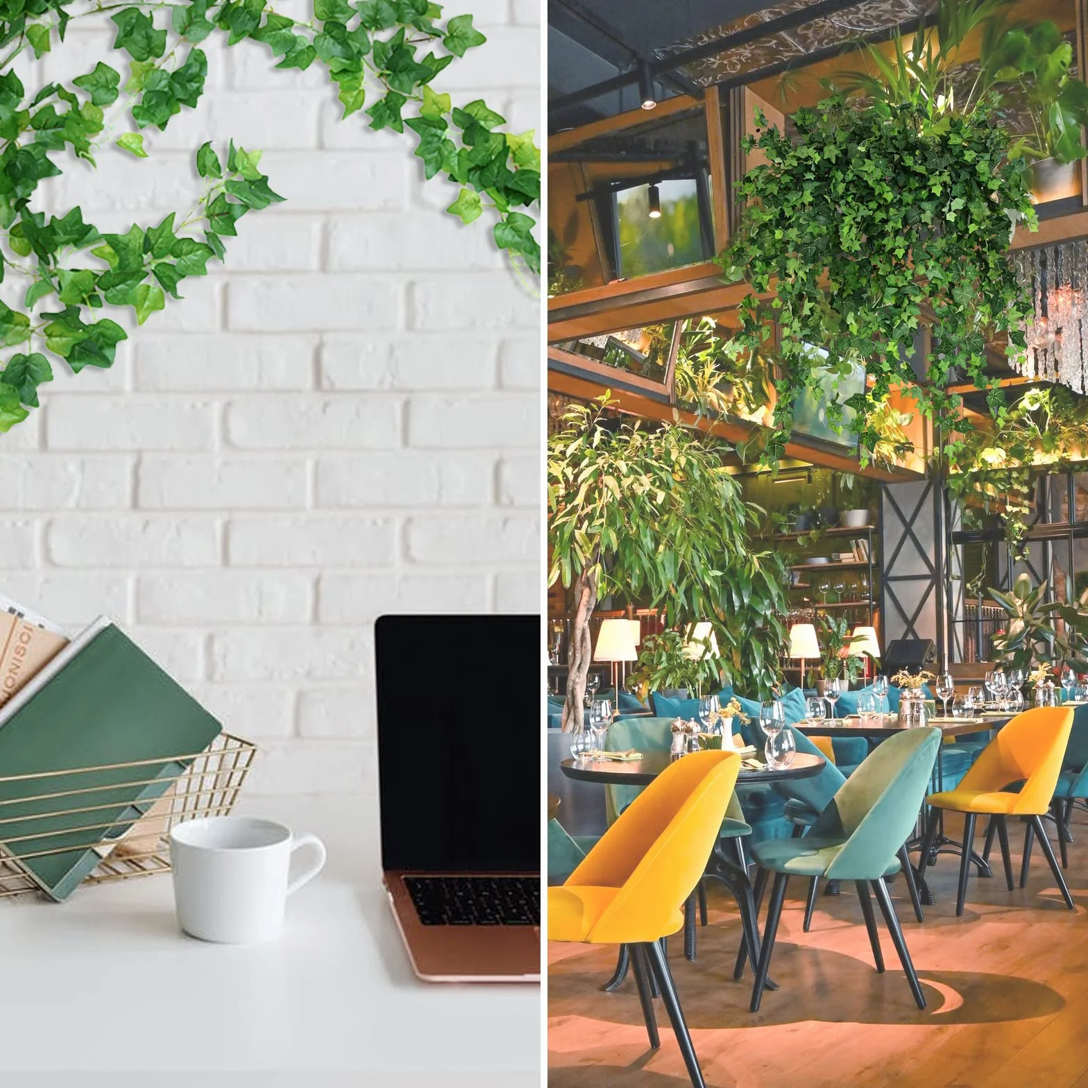 Noa Home Deco Lierre Artificiel 12 Pièces Plante Artificielle Exterieur Interieur Fausse Plante Tombante Décoration
