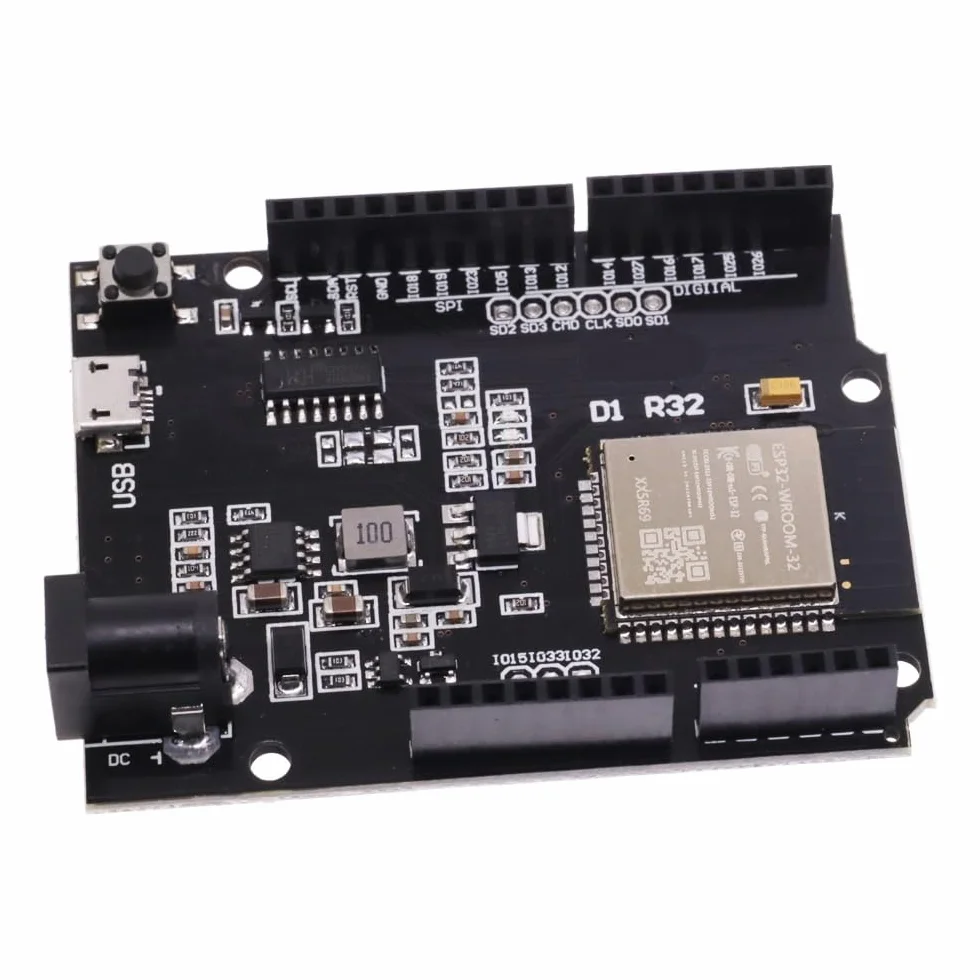 DollaTek UNO R3 ESP32 Carte de développement CH340G WiFi Bluetooth 4 Mo Flash DC 5V-12V Micro USB