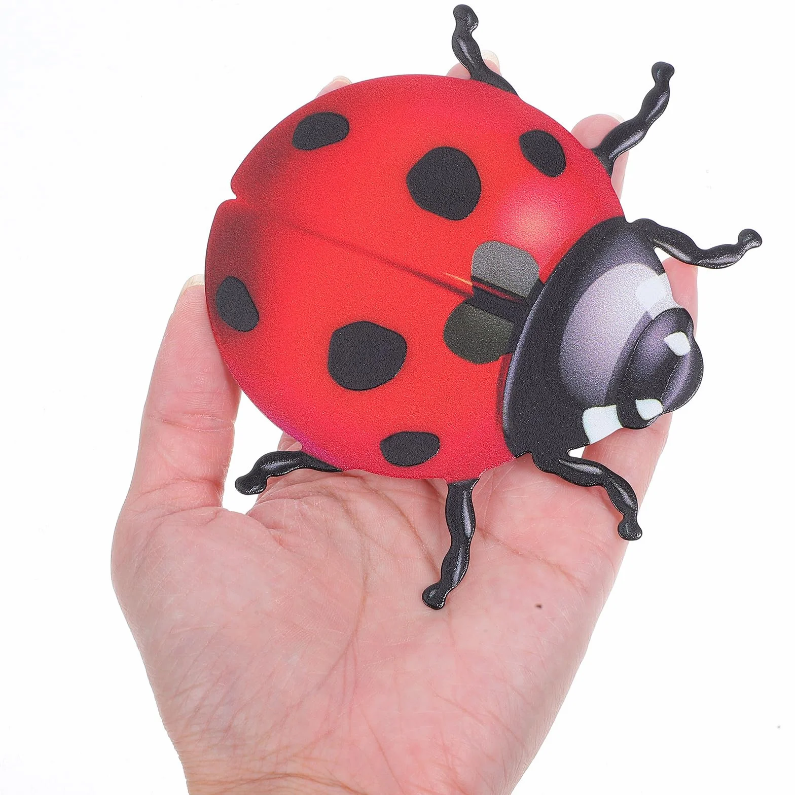 Toyvian Lot de 2 Coccinelles Murales en Fer Forgé Rouge, Décoration Murale Métal pour Salon Jardin Patio