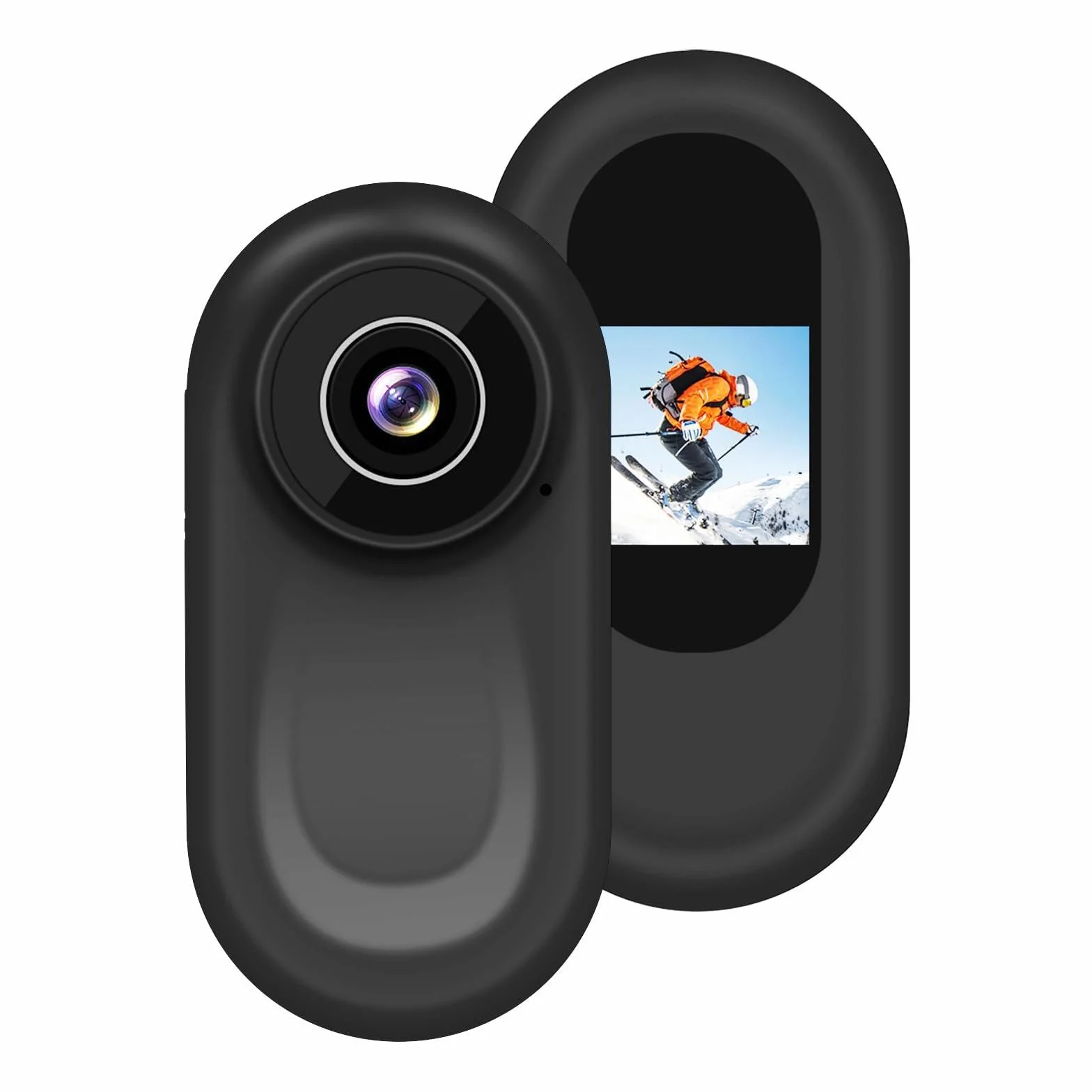 LXMIMI Action Cam, przenośna kamera sportowa 120° z wyświetlaczem 0,63 cala, mini kamera HD 1080p, kamera sportowa, kamera sportowa, obsługa kciuka, widoczność w nocy (czarna)