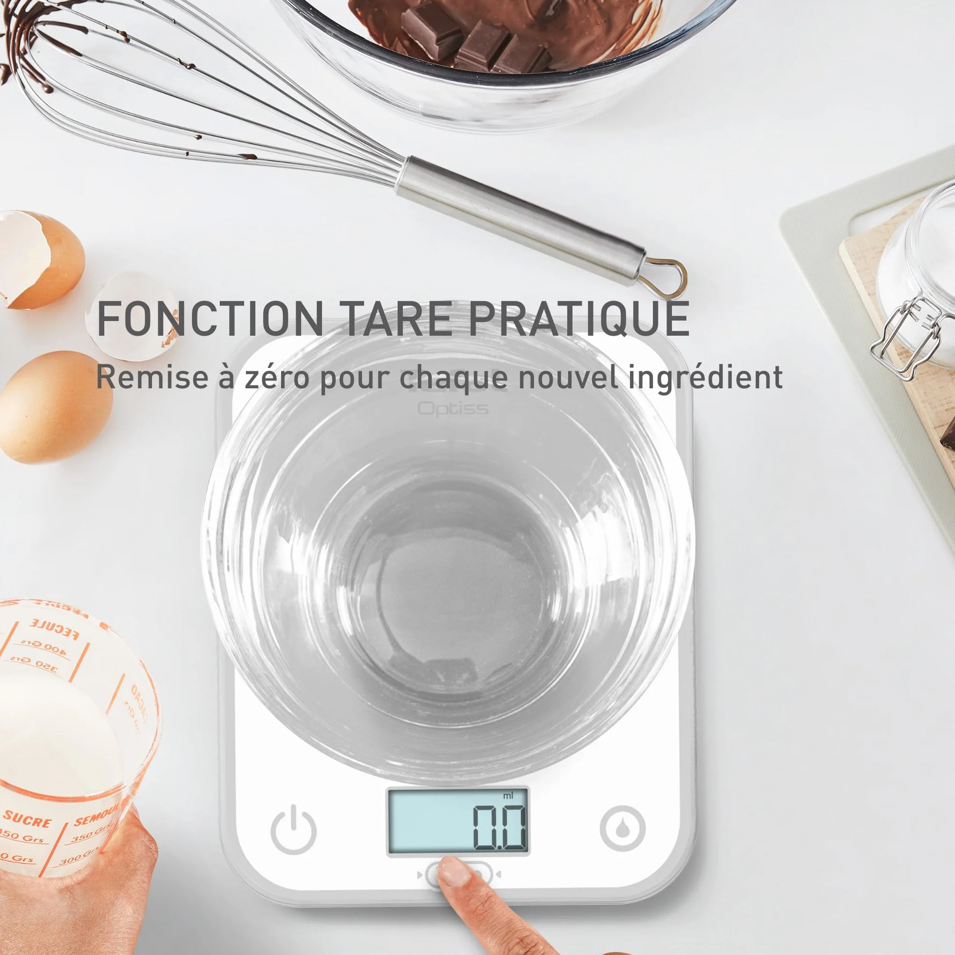 Balance de cuisine électronique Tefal Optiss 5kg Blanc BC50U0V0