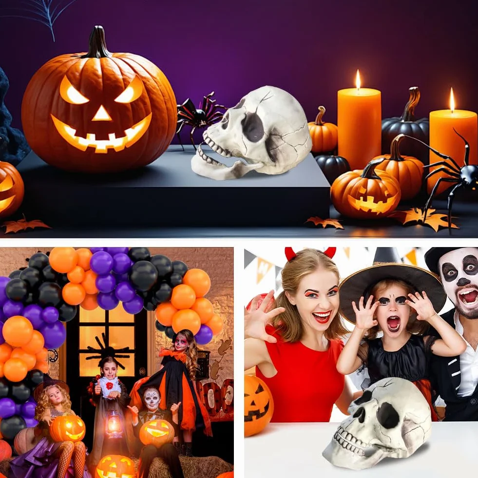 Squelette Crâne Halloween Décoration Tête En Plastique Modèle Pour Fête Effrayante