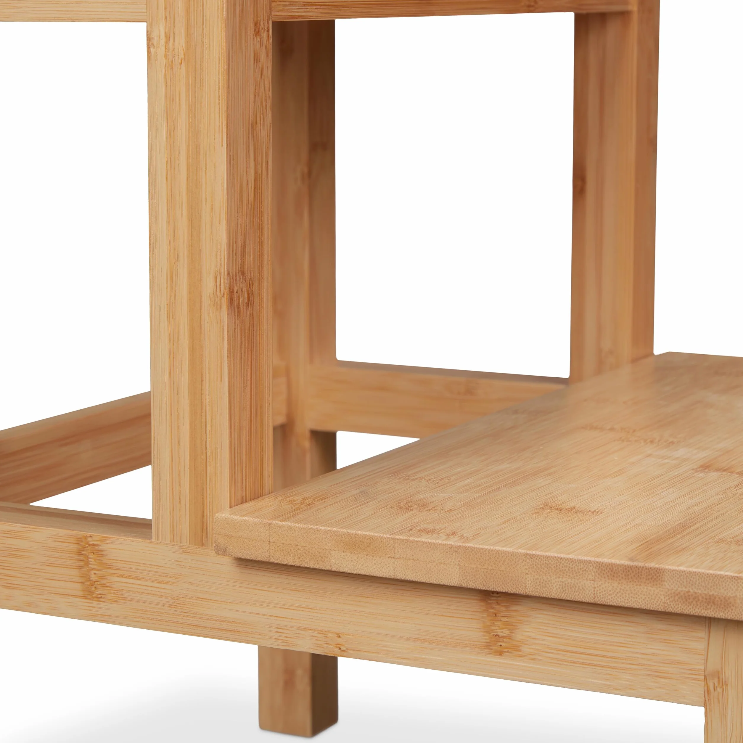 Relaxdays Tabouret, 2 marches, en Bambou, Charge maximale : 100 kg, Enfant, Quotidien, HLP : 40 x 40 x 40,5 cm, Nature