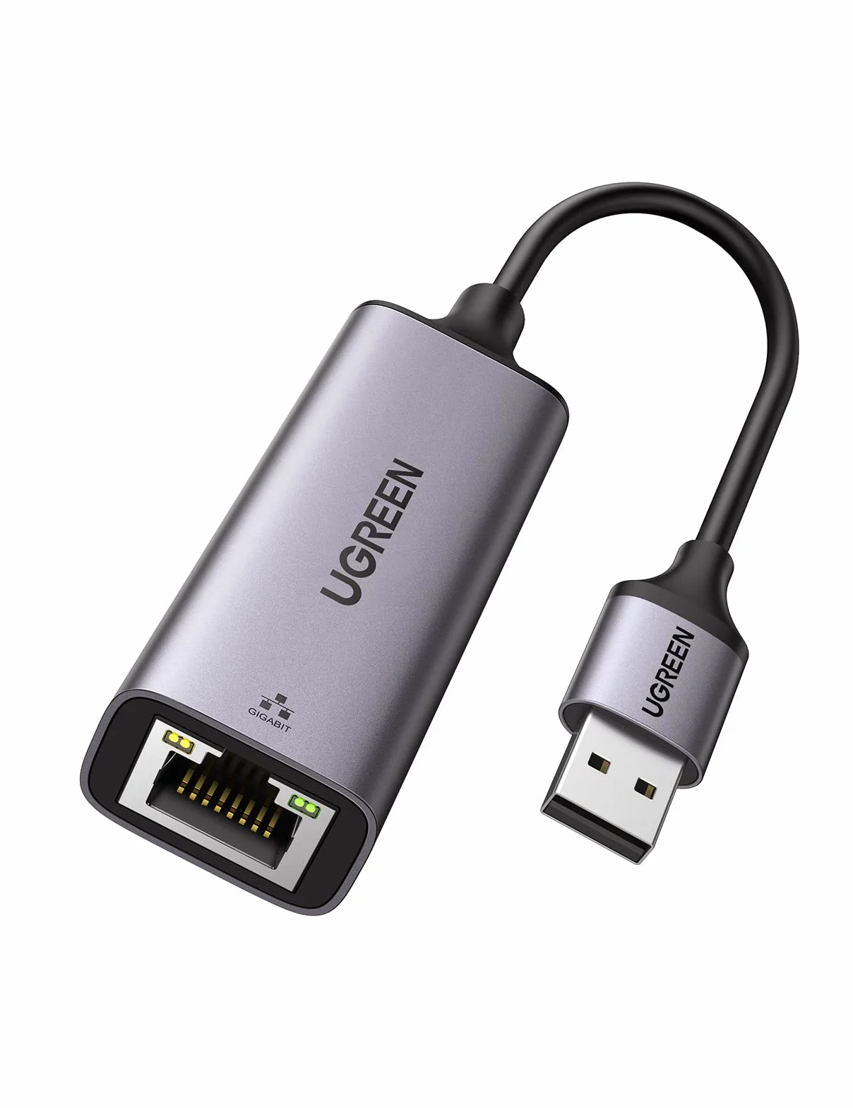 UGREEN Adaptateur USB vers Ethernet Gigabit 1000Mbps RJ45 Réseau Gris