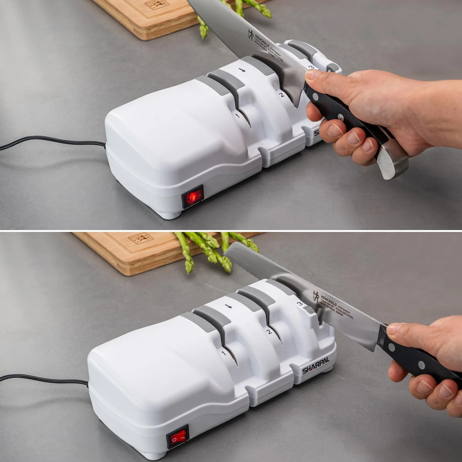 SHARPAL 198H Aiguiseur de couteaux électrique - 3 étapes avec meules en diamant