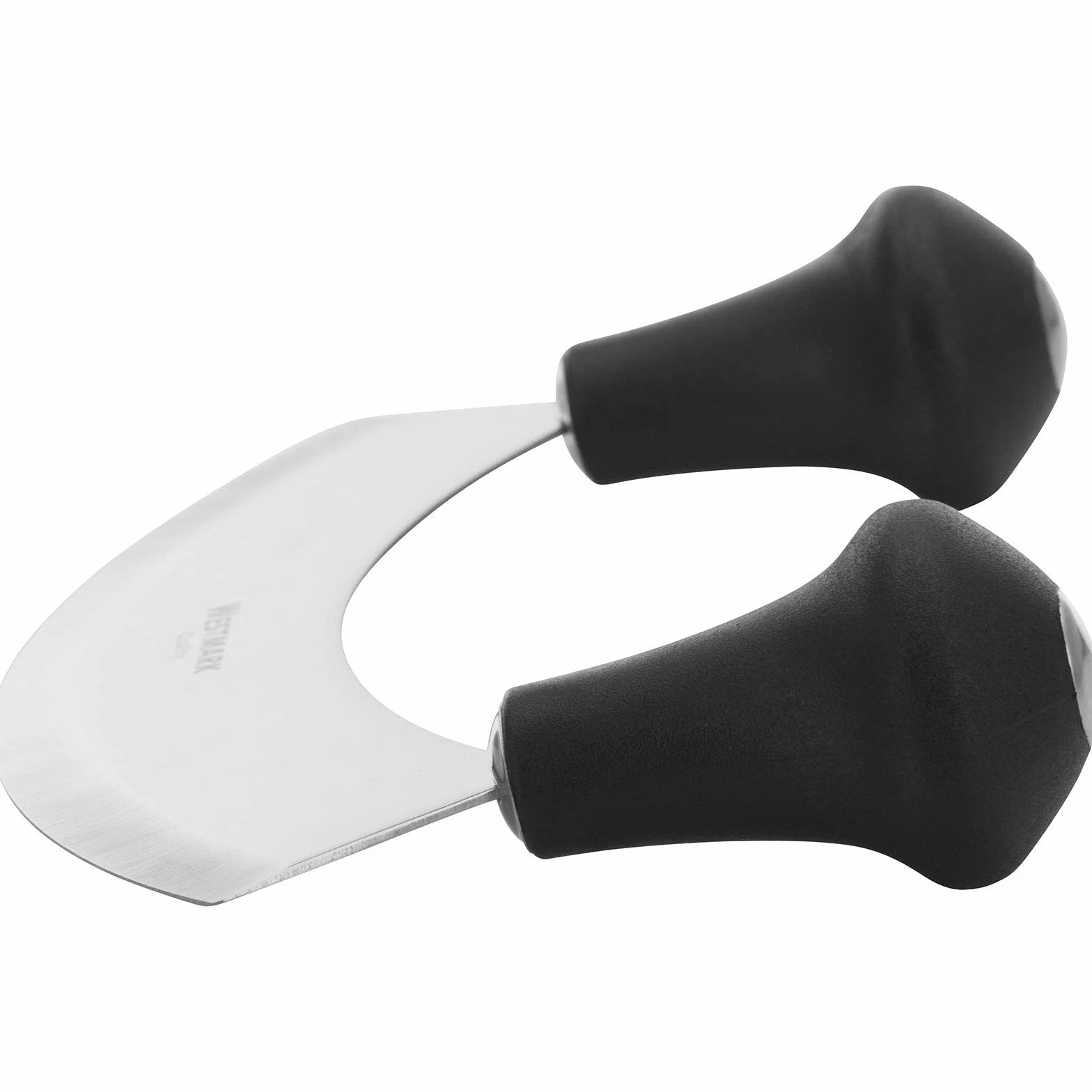 Westmark Couteau Hachoir à herbes et Coupe-pizza 17 cm acier inoxydable argenté noir