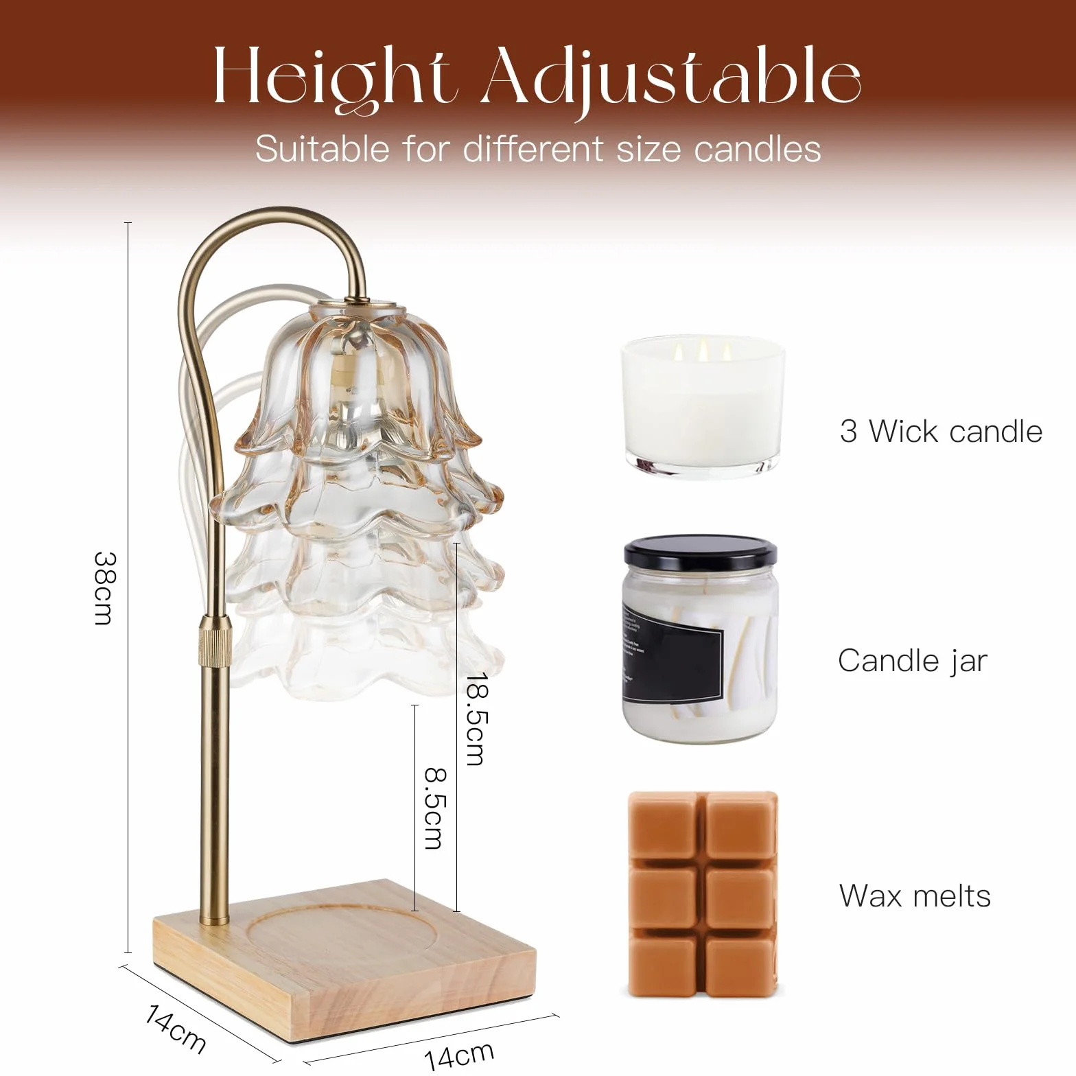 Chauffe-bougie Lampe : Lampe Chauffe-bougie Lampe chauffante électrique pour bougies parfumées Lampe à bougies électrique Cadeaux pour femmes Meilleure amie Maman Lampe chauffante pour
