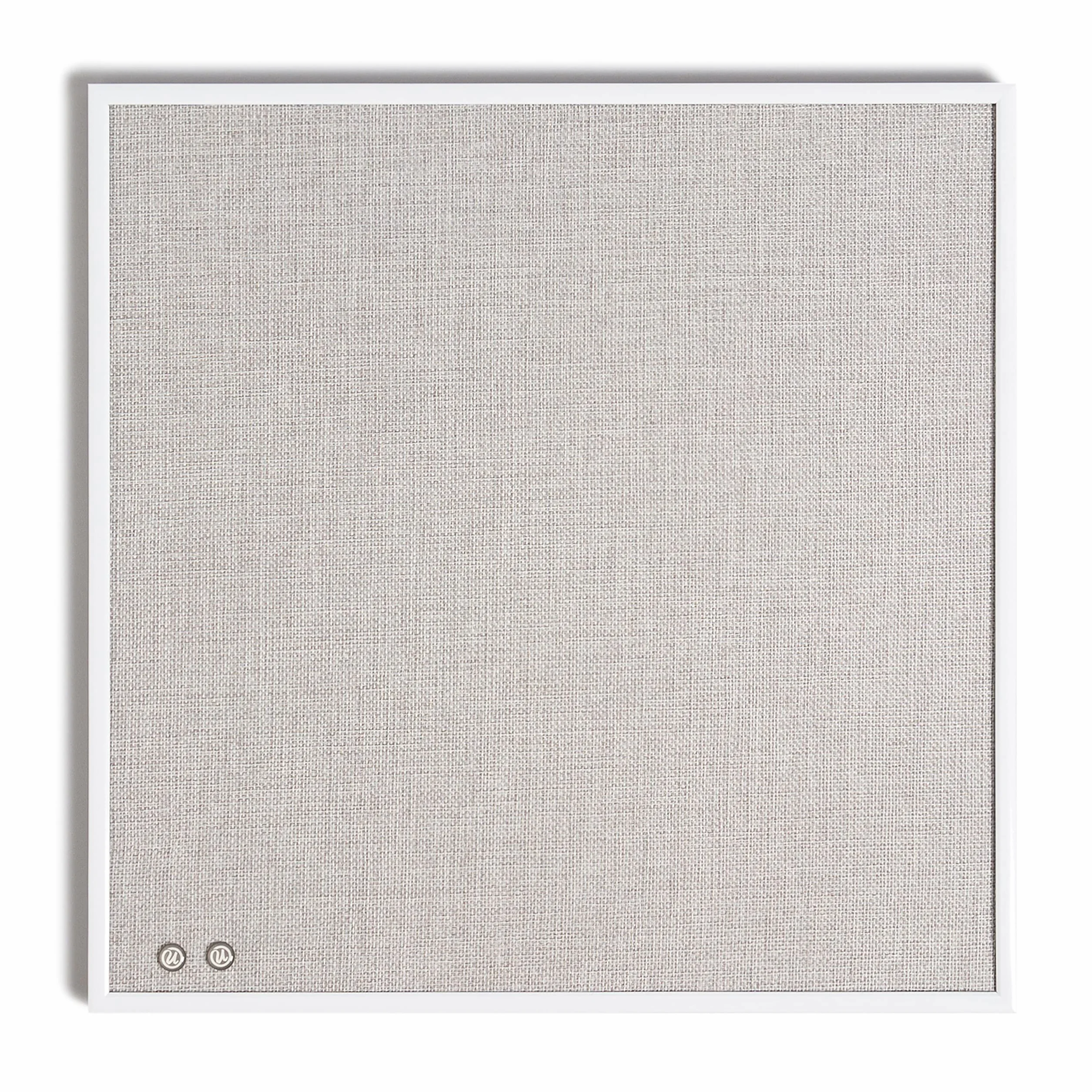 U Brands Tableau d'affichage en lin cadre métal blanc 35,6 x 35,6 cm