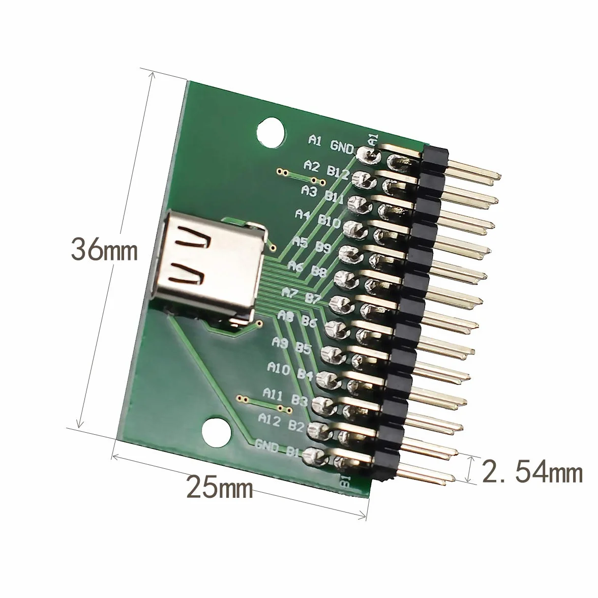 WLGQ USB 3.1 TYPEC żeński z gniazdem testowym PCB płytka testowa USB-c żeński pitch2,54 mm pin