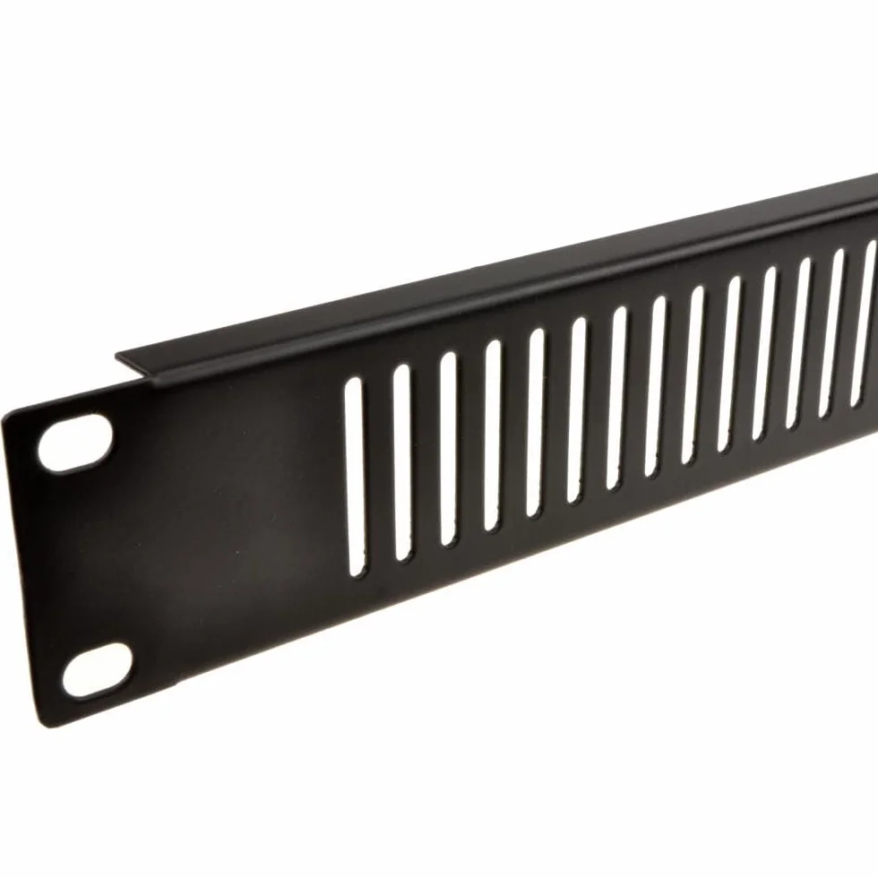 Lot de 2 plaques d'obturation ventilées 1U pour armoire de données Comms Noir 48,3 cm