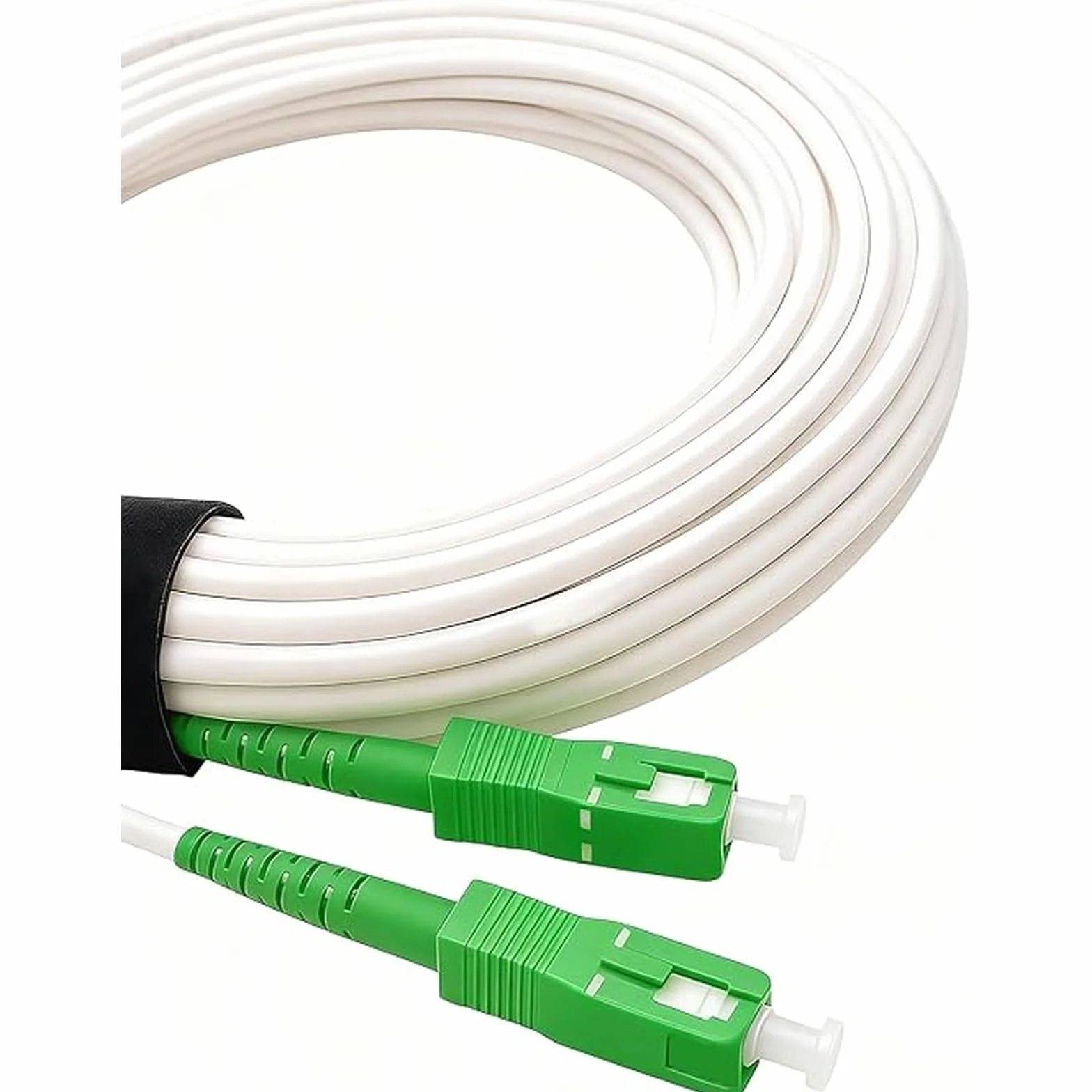 Elfcam Câble Rallonge Fibre Optique 10m Monomode SC-APC à SC-APC Jarretière Simplex Blanc