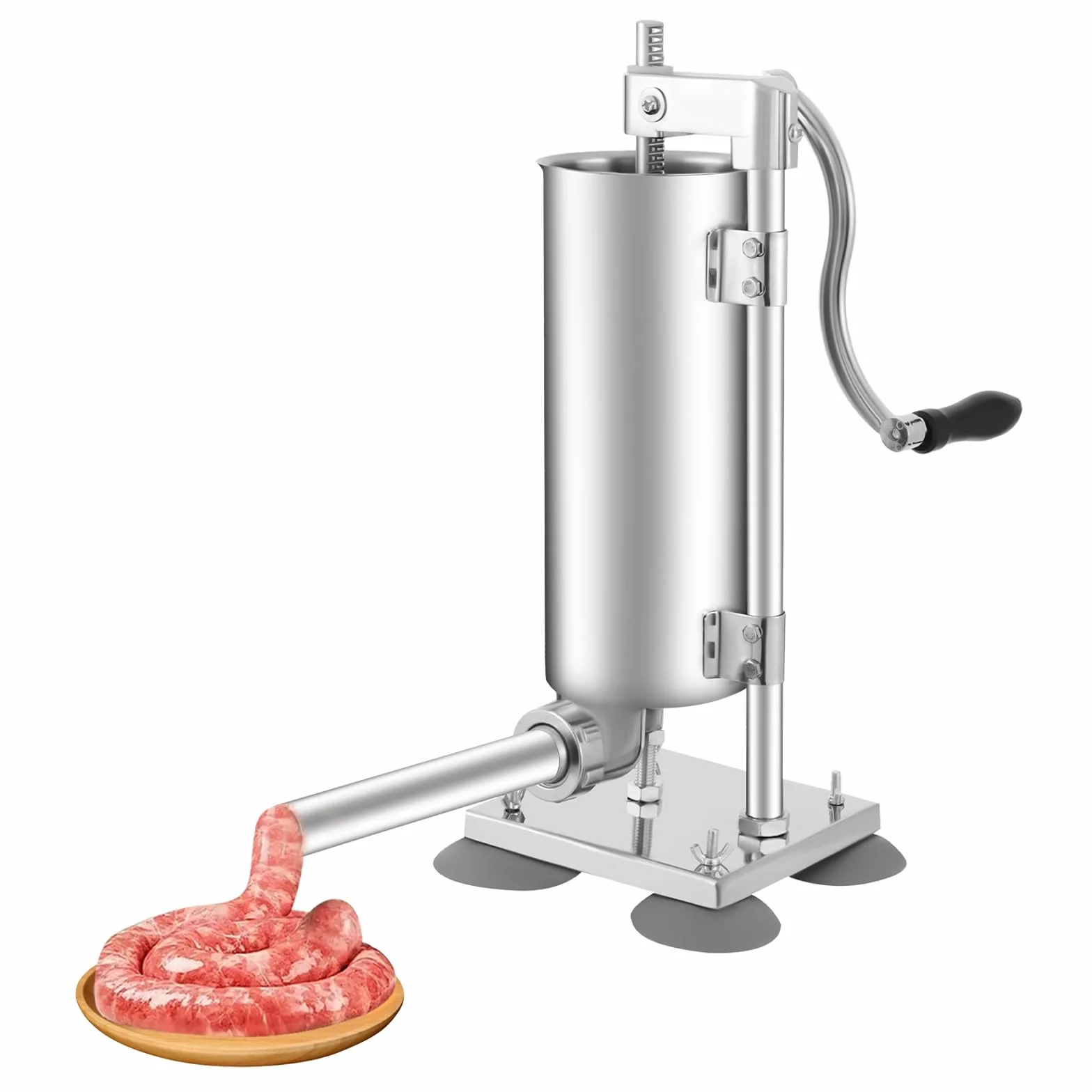Poussoir à Saucisse Manuelle 3L Machine à Saucisse Verticale Acier Inoxydable