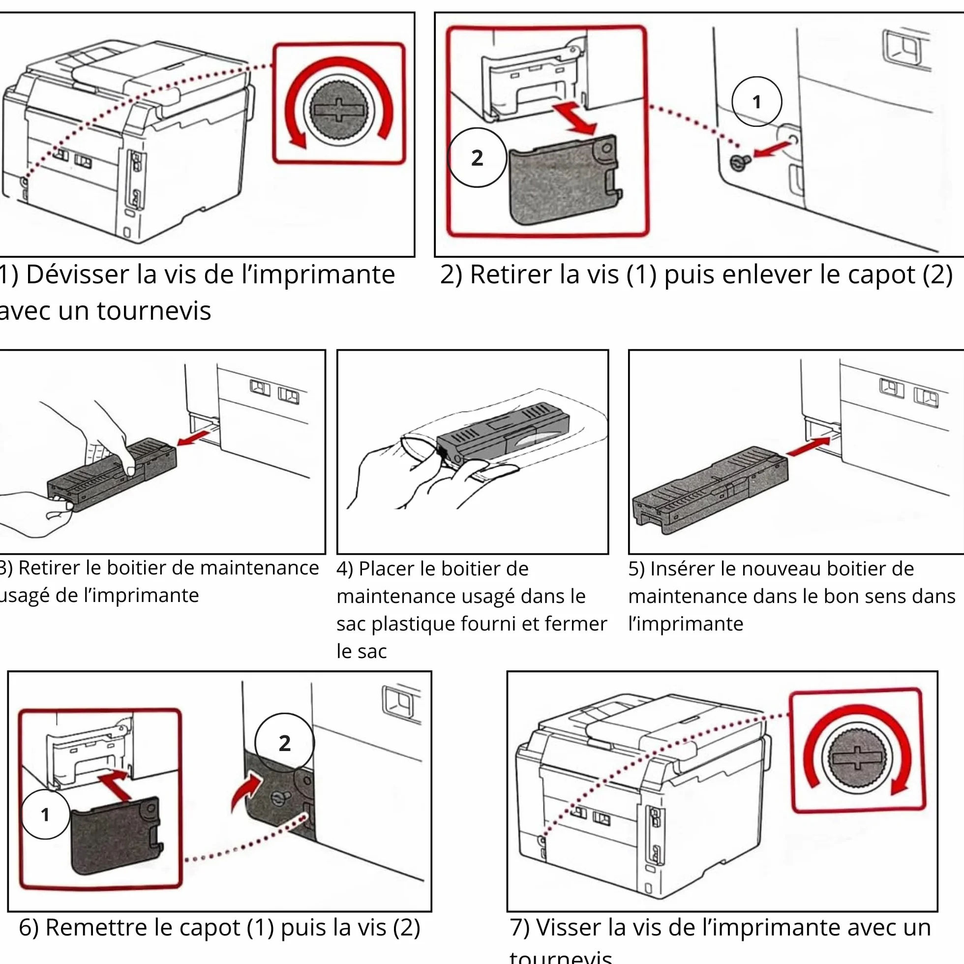 PHONILLICO Cartouche d'entretien réservoir d'encre Compatible Canon MC-G01 4628C001 Maxify GX6040 GX6050 GX7040 GX7050 GX5050 GX7090 Pack 1