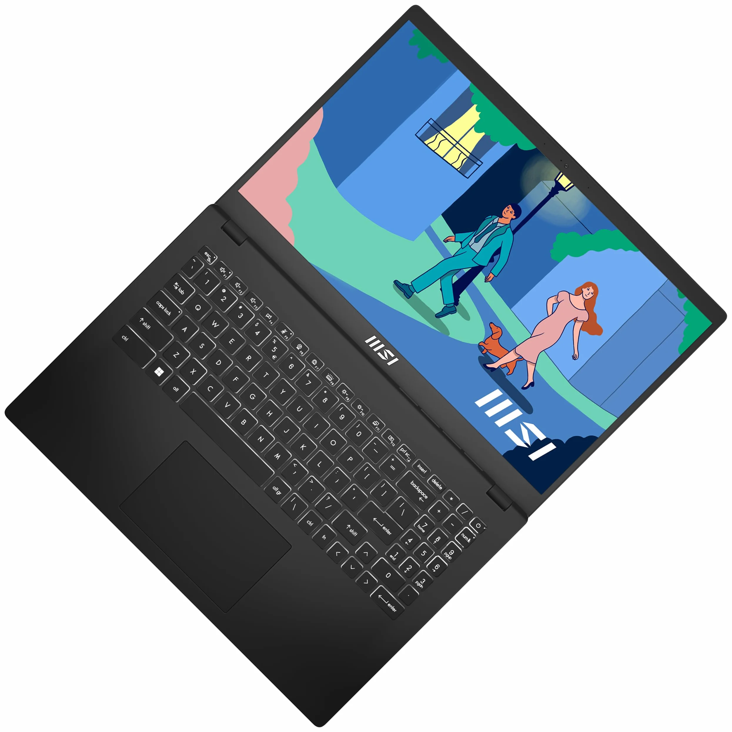 MSI Nowoczesny laptop 15 Lifestyle & Business 15,6", wyświetlacz Full HD, procesor AMD Ryzen 5 7530U, 16 GB DDR4 RAM, 512 GB SSD, AMD Radeon Graphics, Windows 11 Home, czarny, B7M-284 ,DE QWERTZ