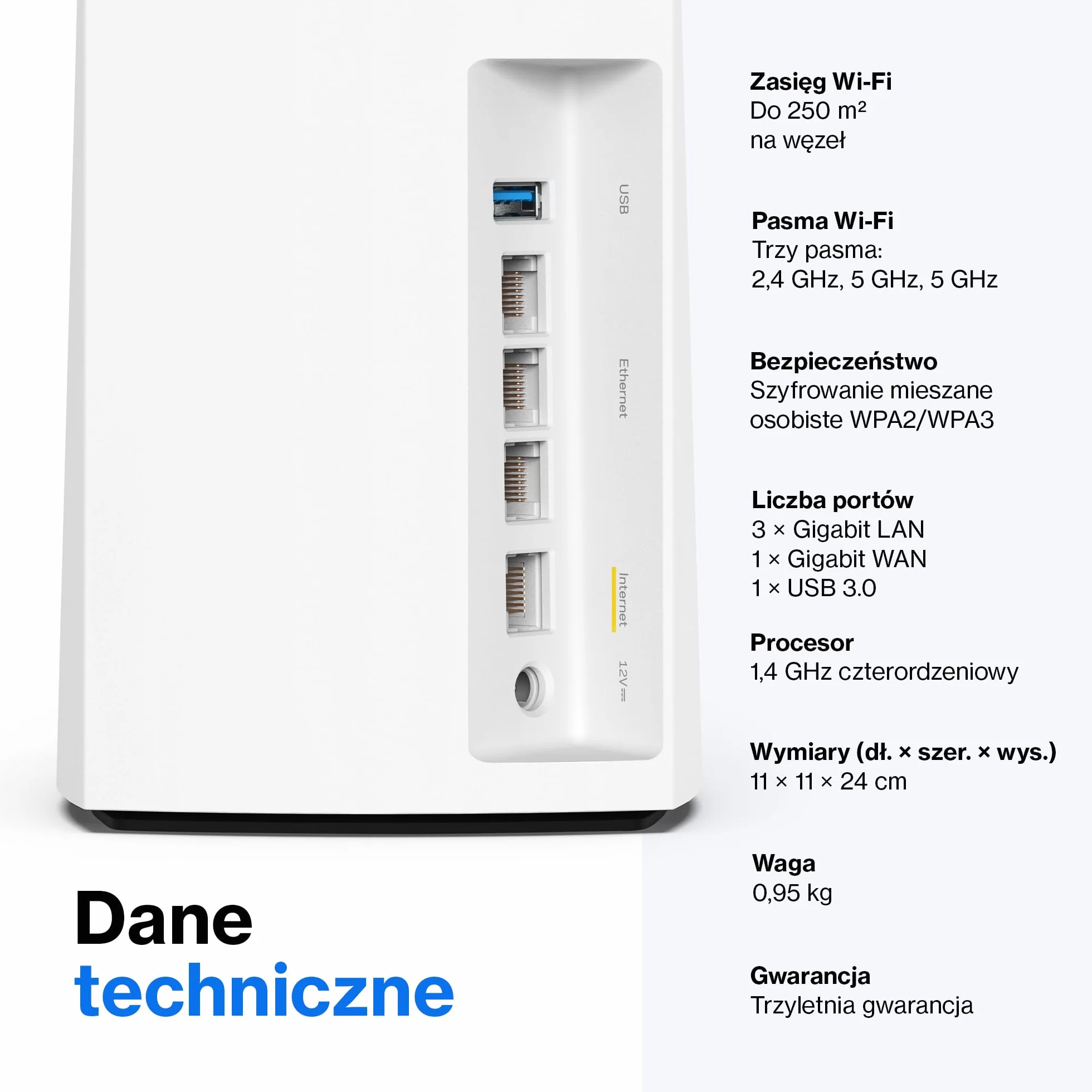 Trójpasmowy system WLAN Linksys Velop MX8400 sieci mesh Wi-Fi 6 (AX4200) – router, repeater, wzmacniacz zasięgu do 525 m2 zasięgu i 3,5x większa szybkość dla ponad 80 urządzeń – 2 szt., biały