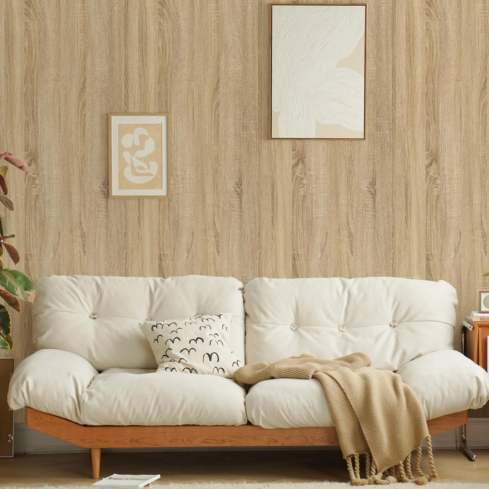 Papier Adhesif pour Meuble Bois, Vinyle Rouleau Imperméable 30 x 200 cm