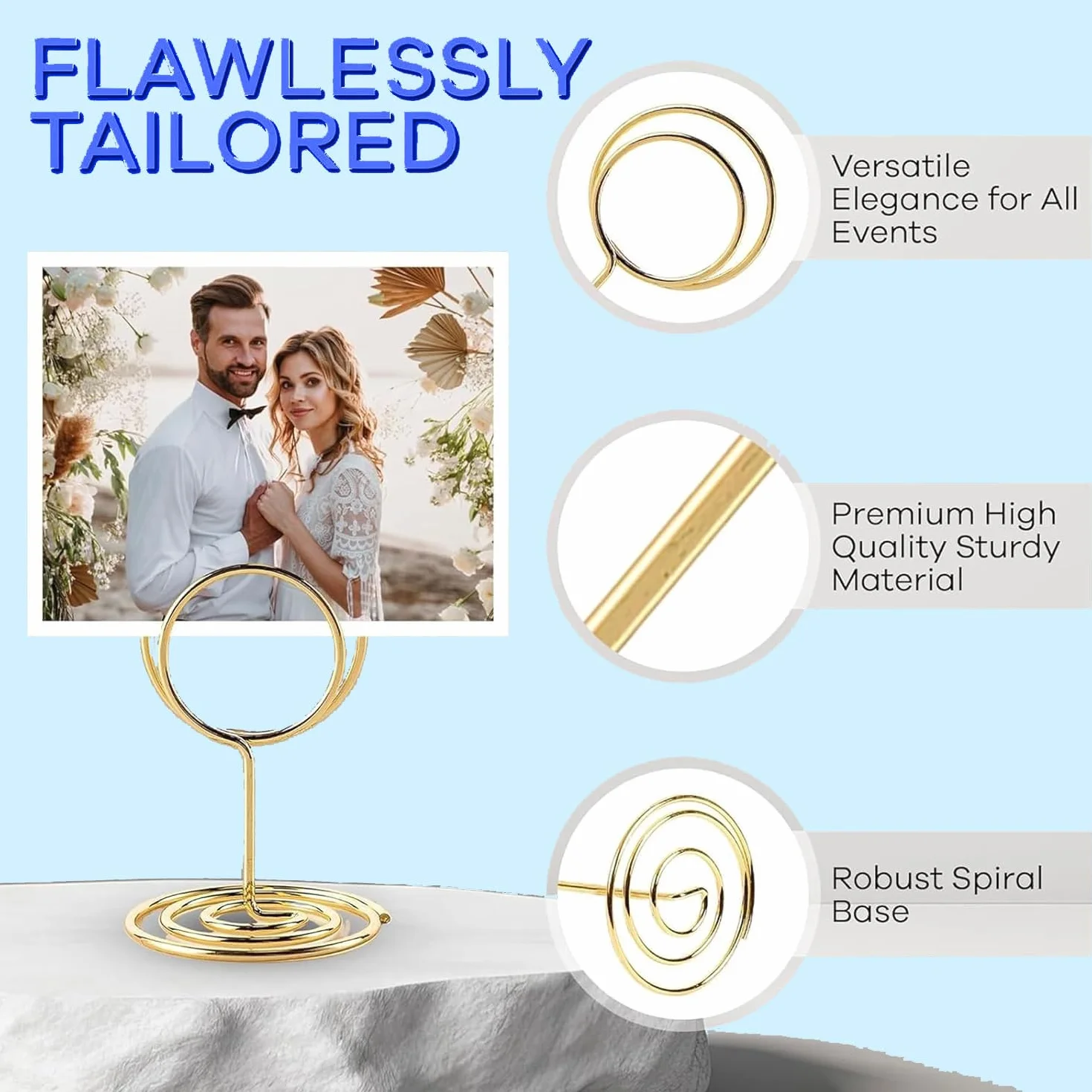 Supports de table dorés ronds lot de 30 pour mariages banquets fêtes