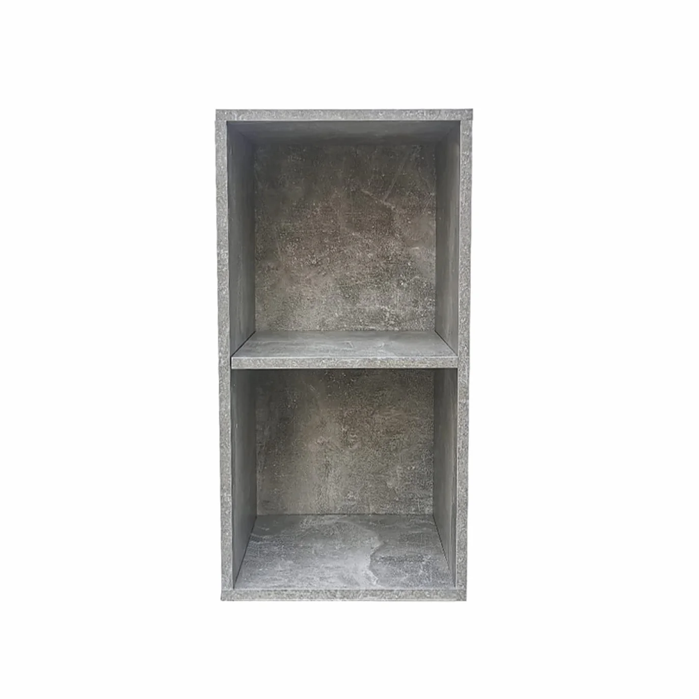 Meuble de rangement pour disques vinyle LP - 2 compartiments - béton gris