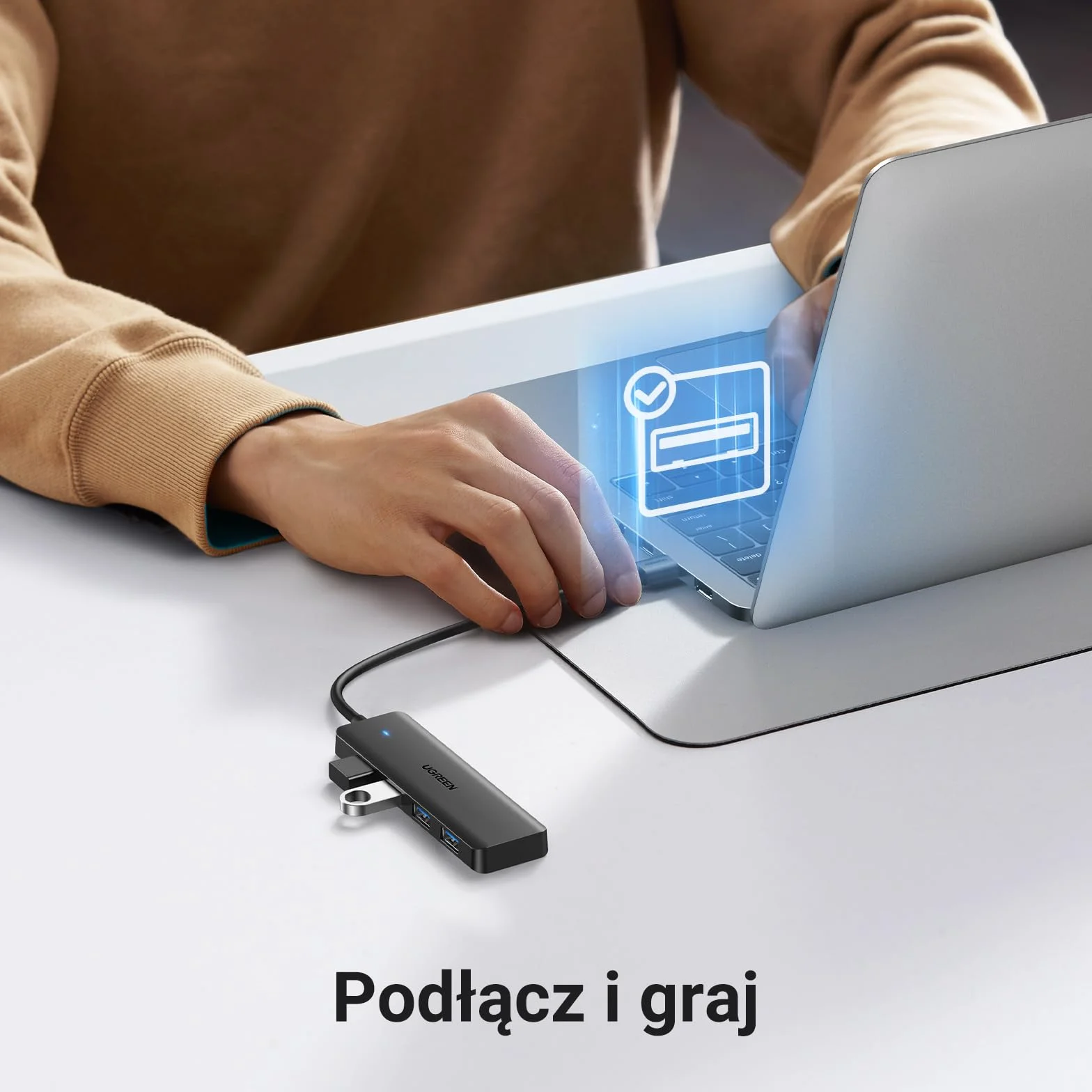UGREEN Hub 3.0 Rozgałęźnik 5 Gbps Dystrybutor Do MacBooka, Maca Mini, iMaca, Surface Pro, XPS, Thinkpada, Dysków Flash, Mobilnego Dysku Twardego, Komputera Stacjonarnego i Innych (15cm)