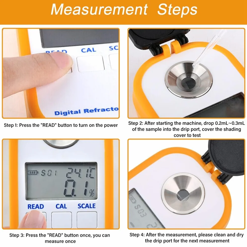Persistence Instrument de Mesure DR301 Réfractomètre Numérique Portable à Miel Réfractomètre Numérique