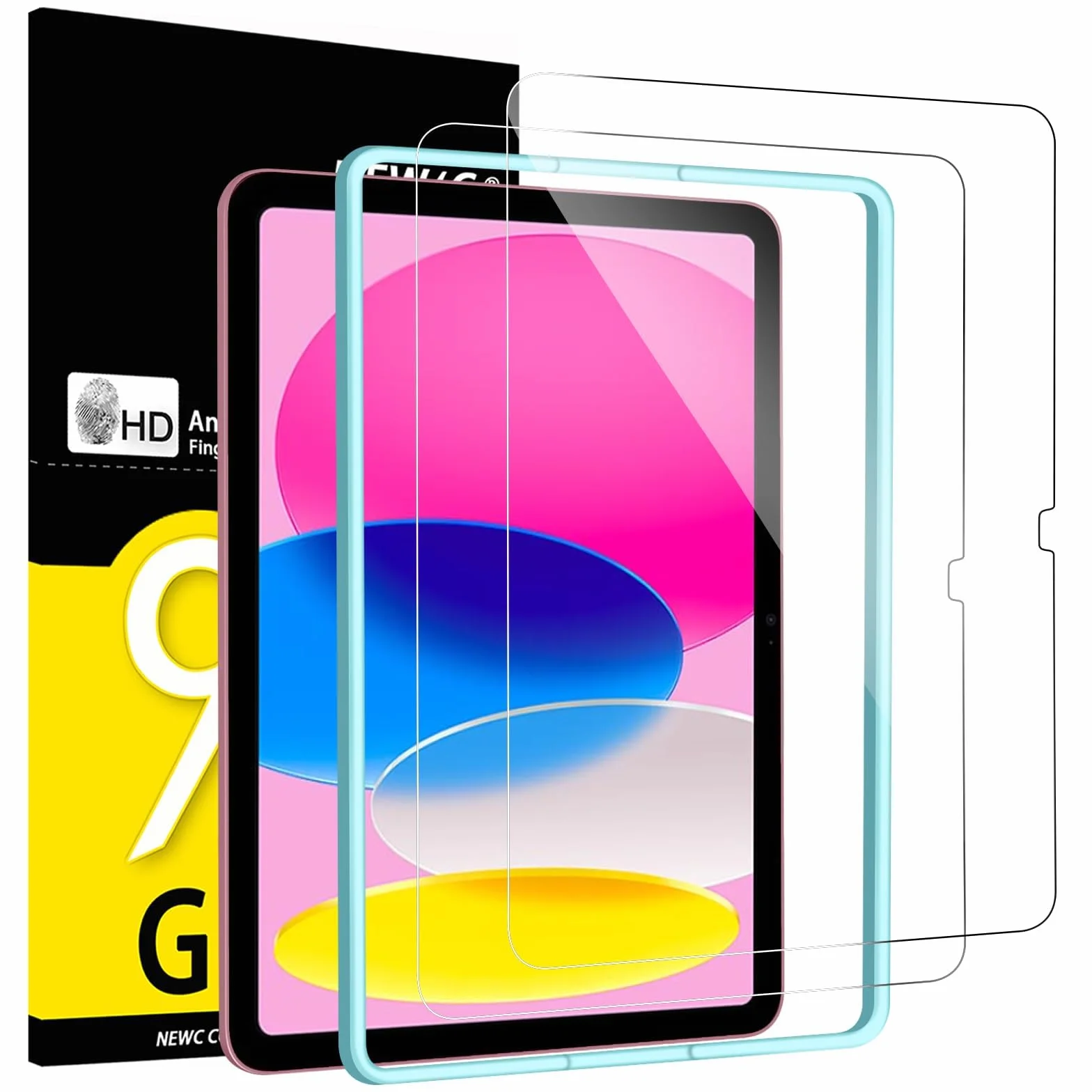 NEW'C Lot de 2 Verre Trempé Protection Écran pour iPad 11ème Génération 2025 A16, iPad 10ème Génération 10,9 Pouces 2022