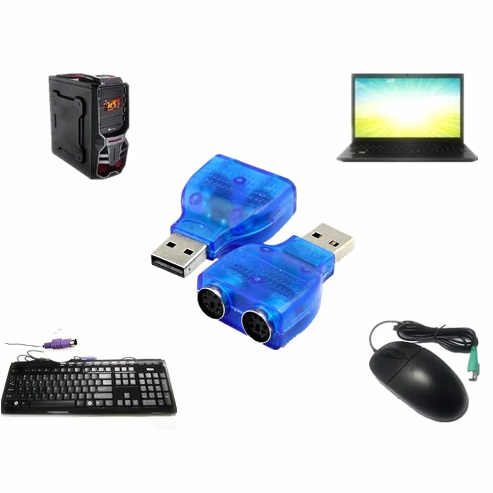 Adaptateur convertisseur USB mâle vers PS2 femelle pour clavier souris PC