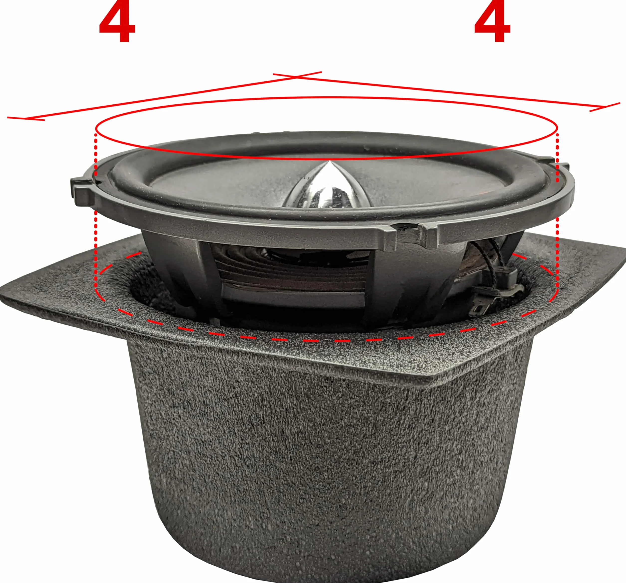 Design Engineering DEI 050310 mata wysięgnikowa przegrody głośnikowe, 10 cm, okrągła (2 sztuki)