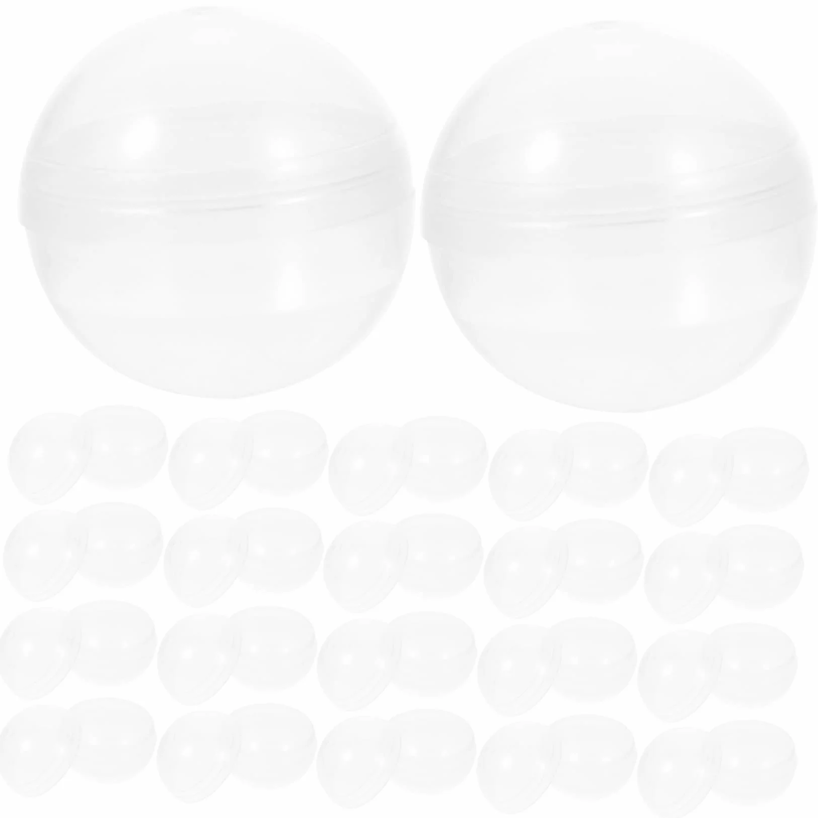 Garneck 100 Pièces Boule Oeufs de Pâques Transparente à Remplir Plastique Décoratifs Suspendus