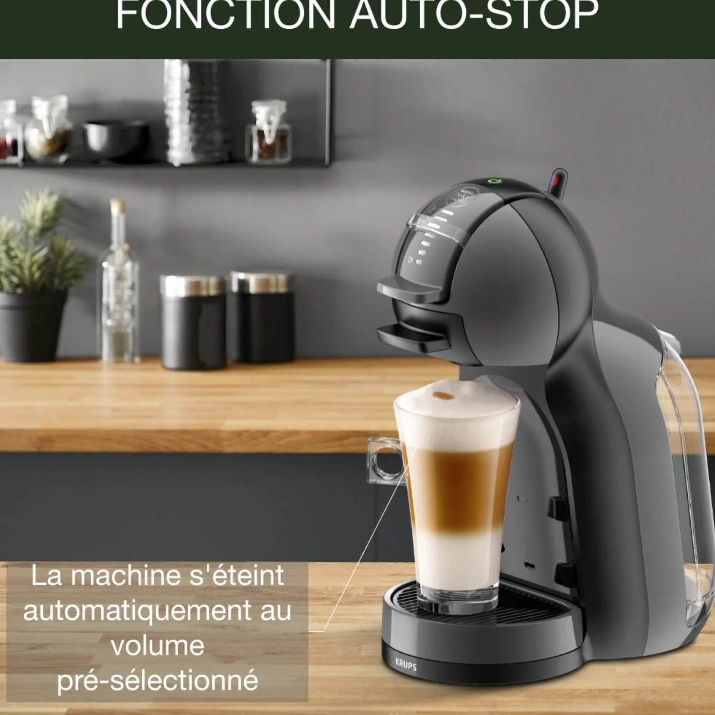 Krups Nescafé Dolce Gusto Mini Me Machine à café capsules multi-boissons 0.8 L 15 bars Noir/Anthracite