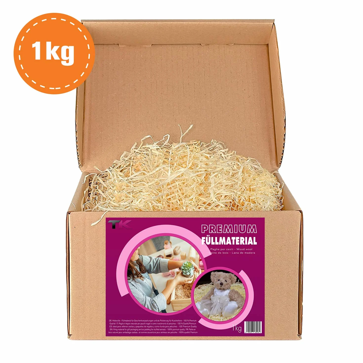 Frisure de bois pour colis 1 kg - Matériel de remplissage emballage