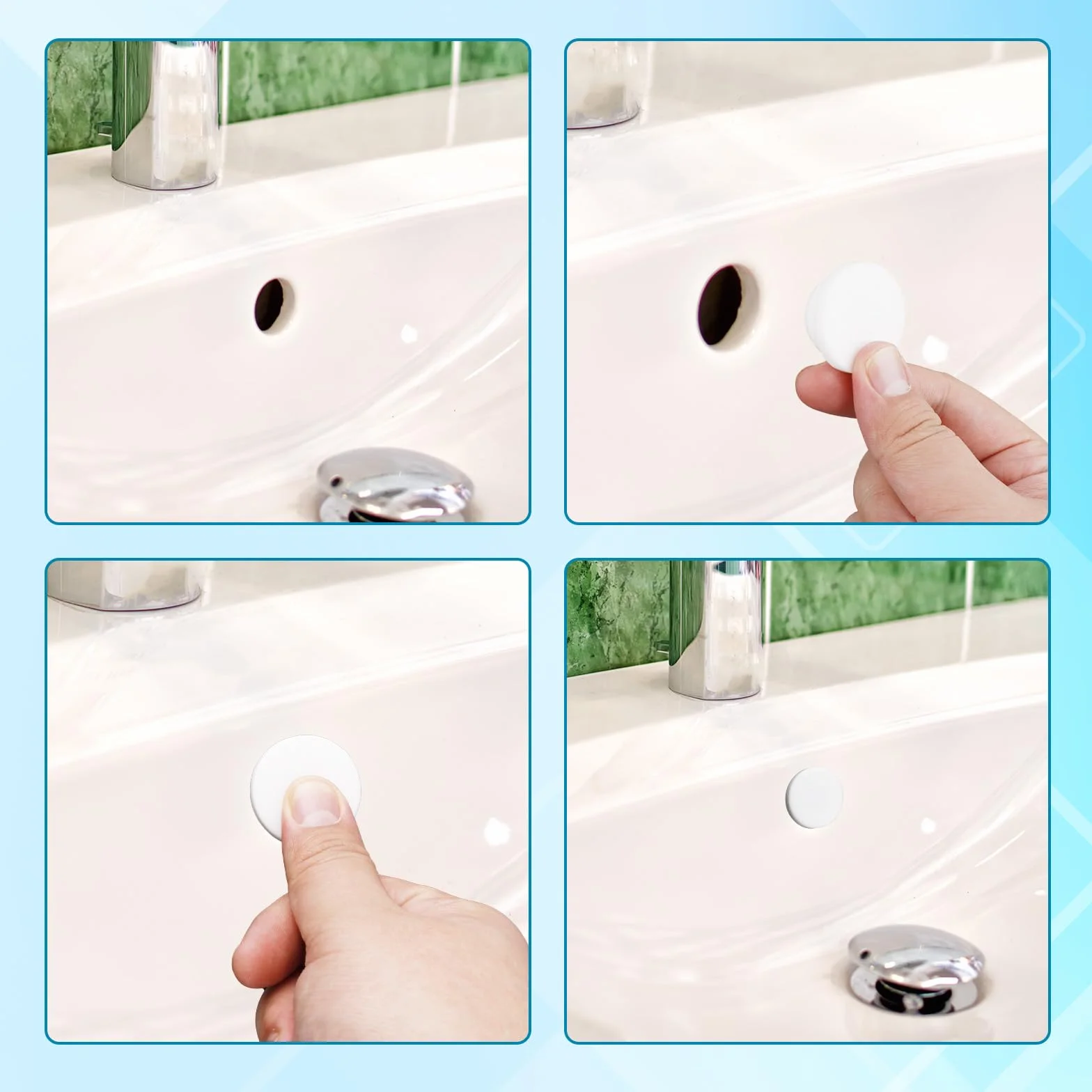 Gosknor Caoutchouc Évier Débordement Couverture Silicone Drain Bouchon Baignoire Rond Trou Insert Bassin Cuisine Salle de Bain