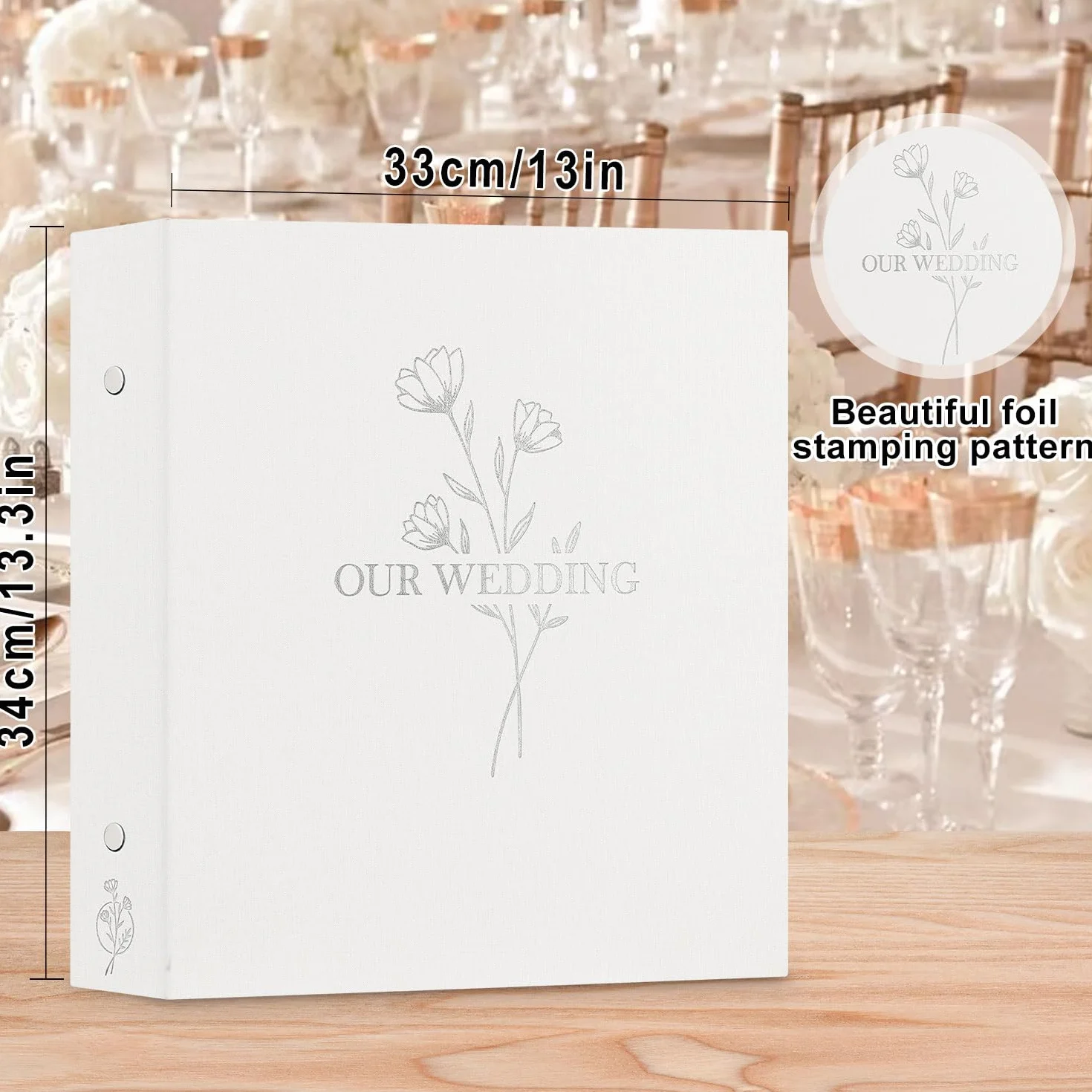 Album Photo Mariage 10x15cm 600 Poche Photos Lin Tissu